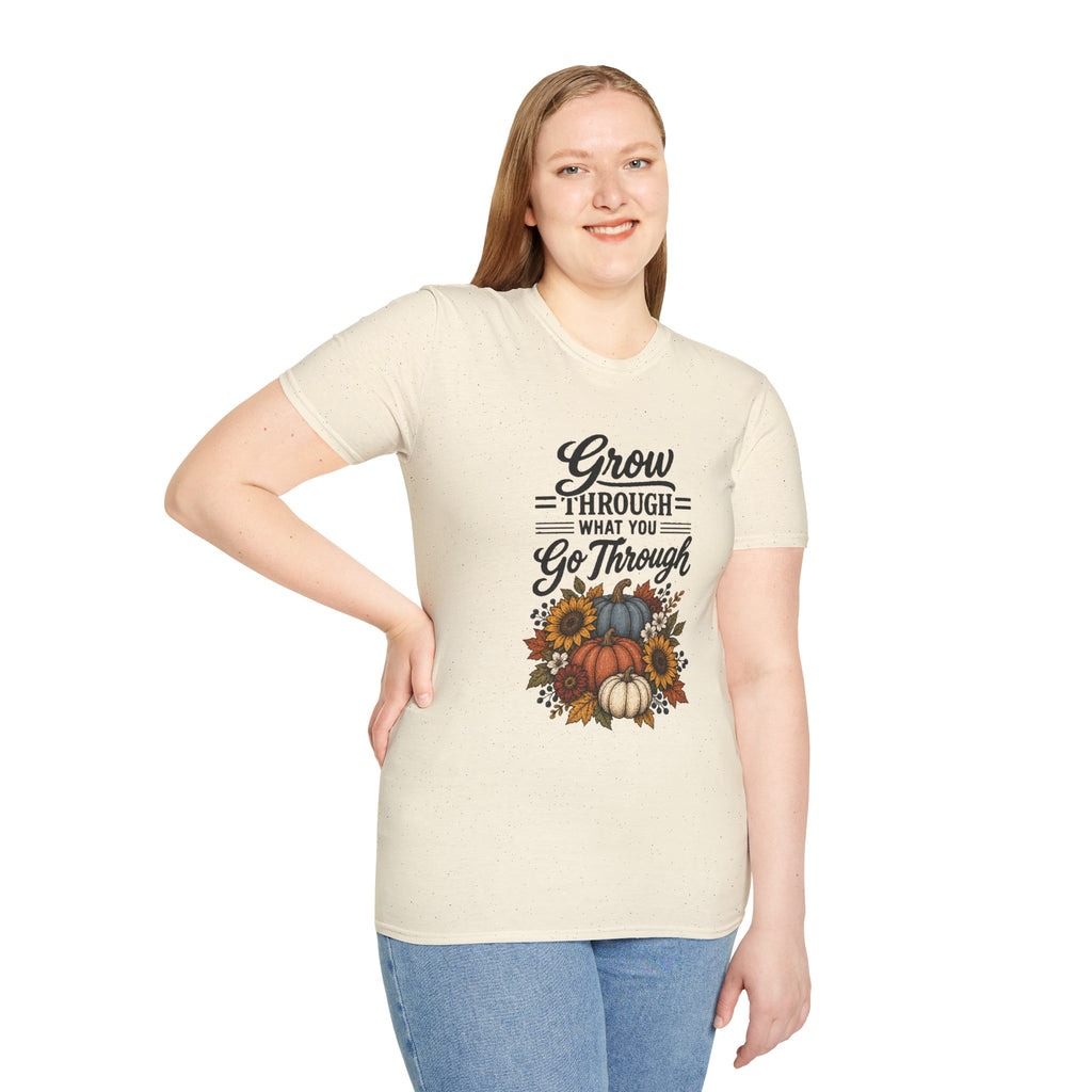 Autumn Pumpkins Motivational Graphic T-Shirt - Fall Unisex Crewneck Tee