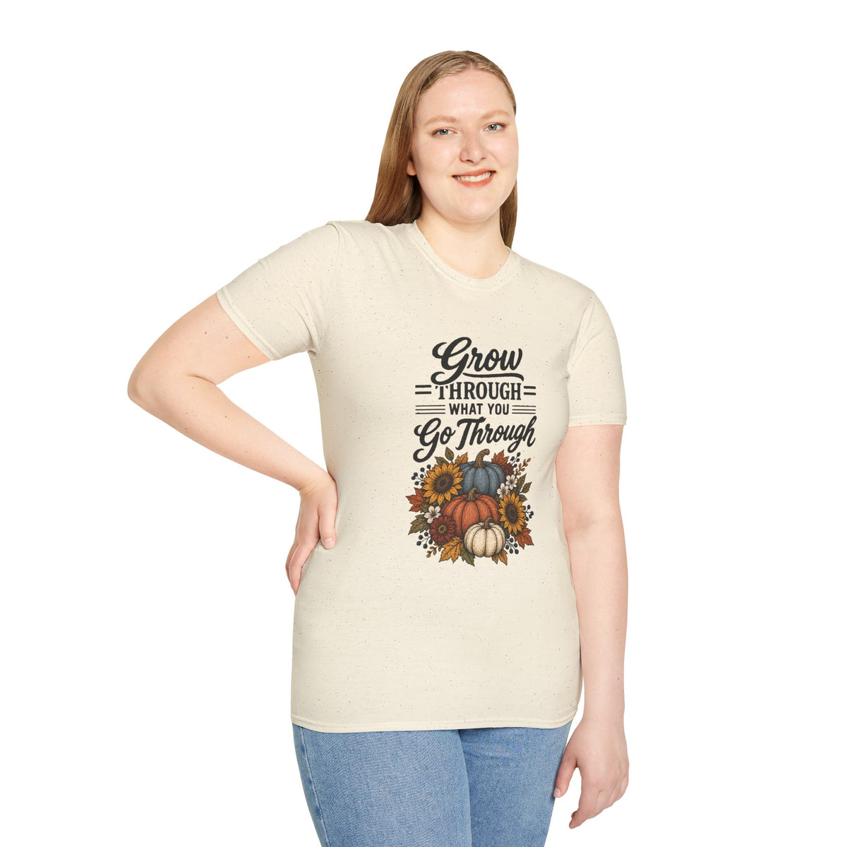Autumn Pumpkins Motivational Graphic T-Shirt - Fall Unisex Crewneck Tee