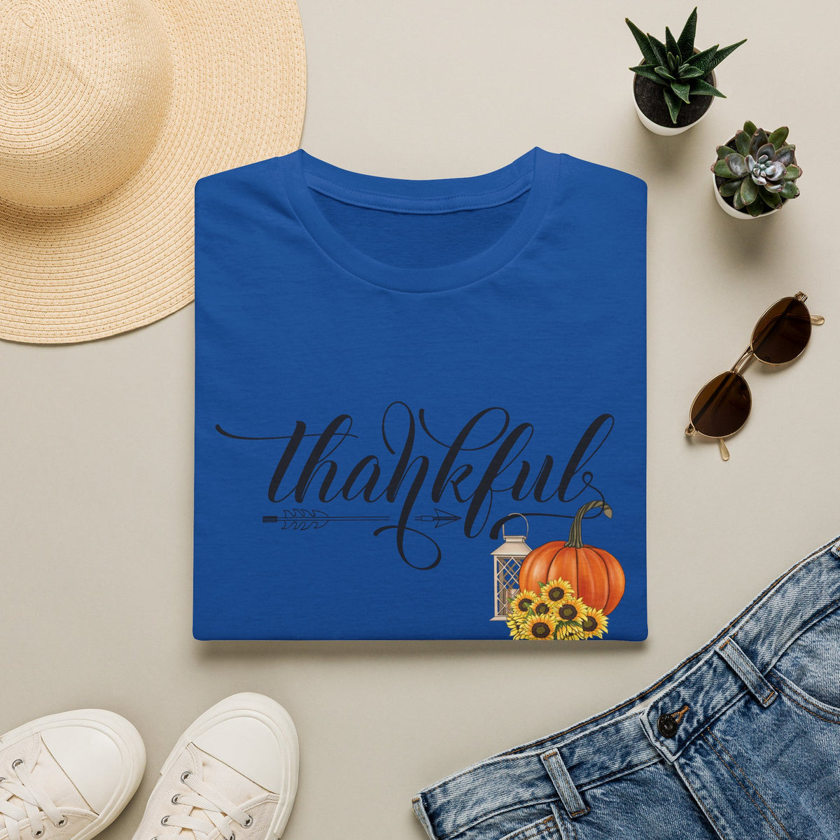 Thankful Pumpkin T-Shirt — Autumn Thanksgiving Tee