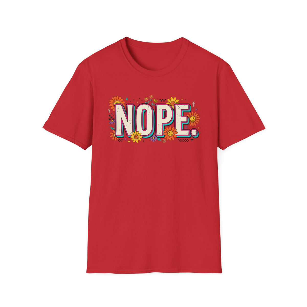 Nope Floral T-Shirt — Retro Script Graphic Tee