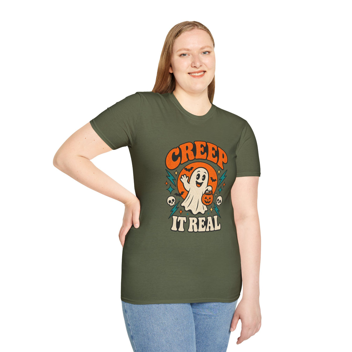 Creep It Real Retro Halloween Tee - Sarcastic Unisex Graphic T-Shirt