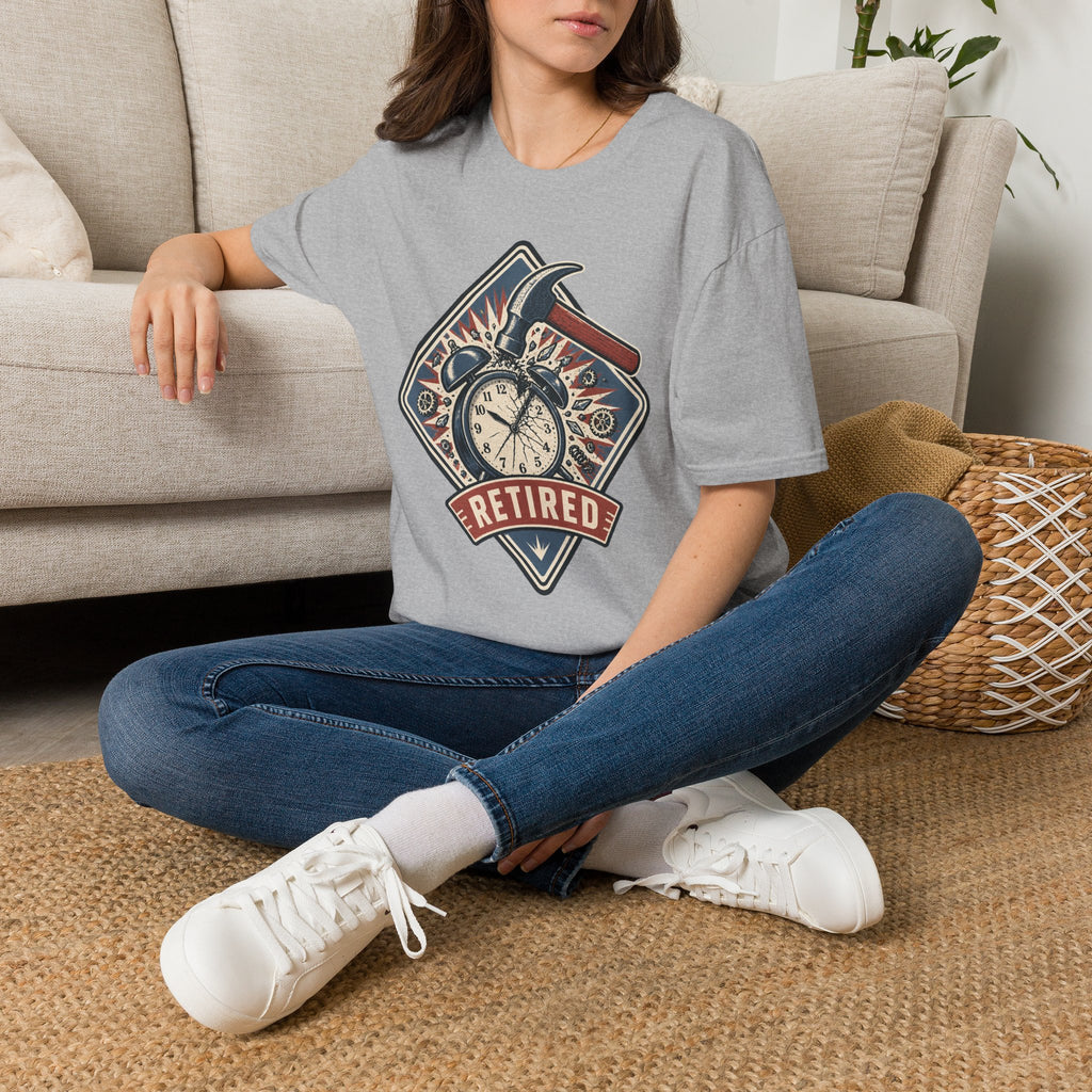 Retro Retired Service Station Tee - Funny Sarcastic Unisex Graphic T-Shirt