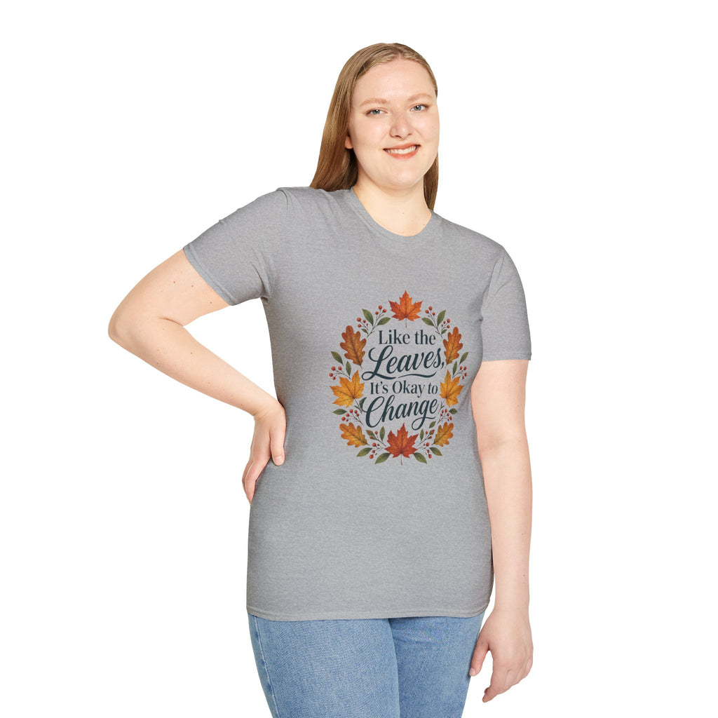 Autumn Leaves Inspirational Typography Graphic Tee - Unisex Soft T-Shirt