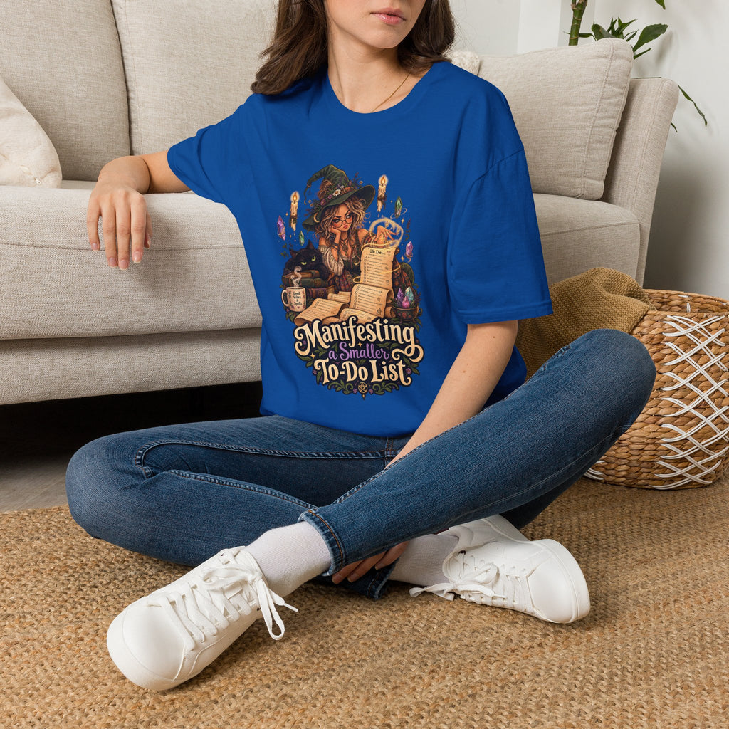 Witchy Manifesting T-Shirt – “Manifesting a Small(er) To-Do List” Graphic Tee