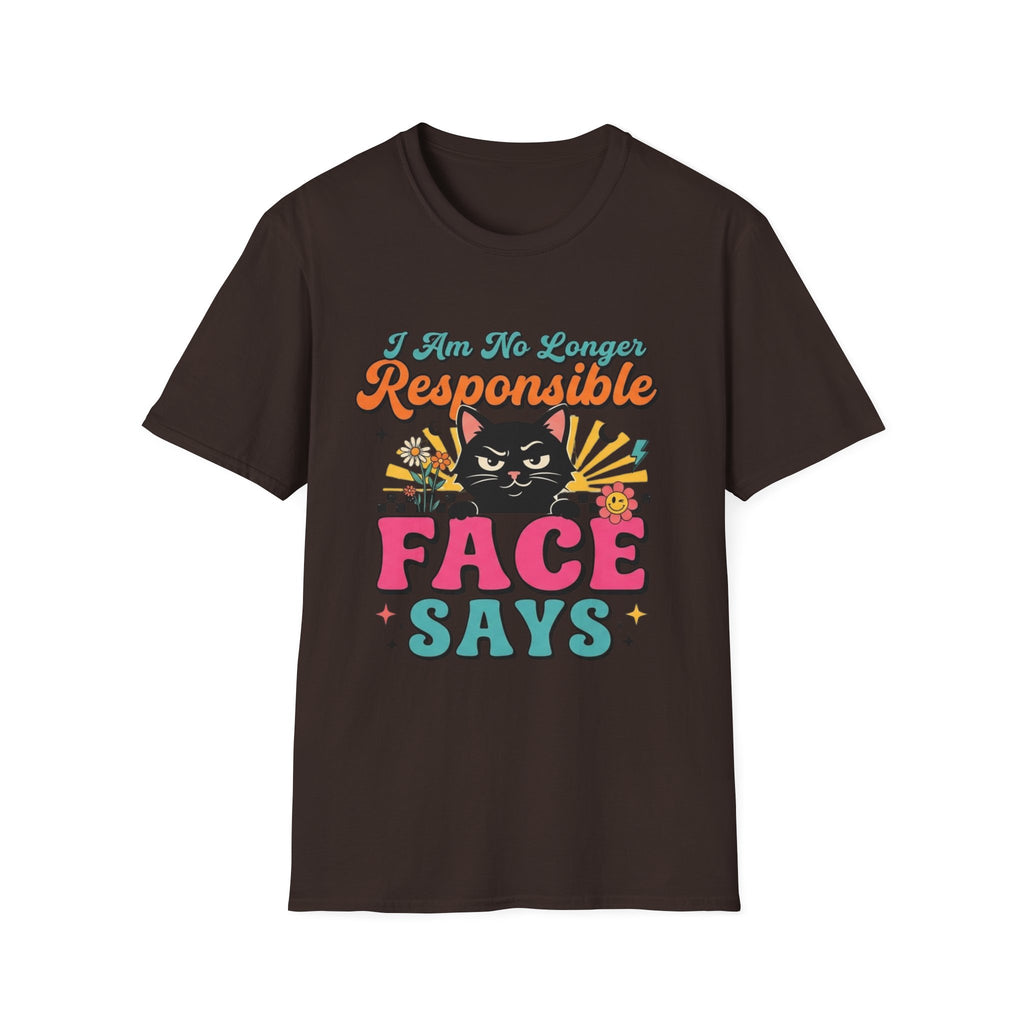 Funny Cat T-Shirt — "My Face Says I'm Not Responsible" Graphic Tee