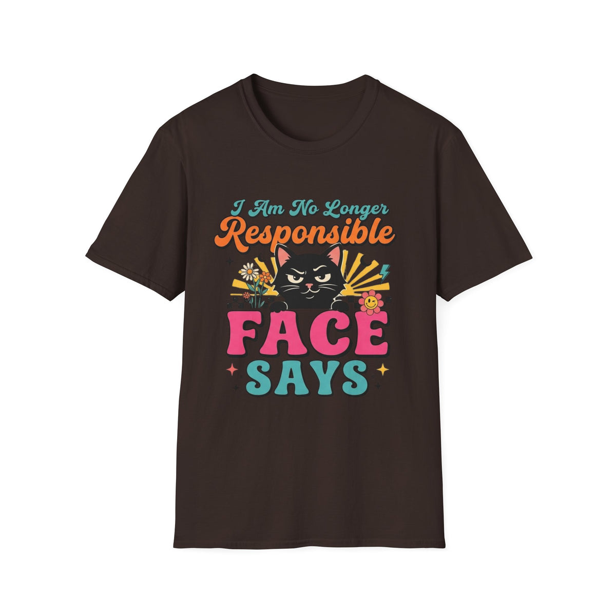 Funny Cat T-Shirt — "My Face Says I'm Not Responsible" Graphic Tee