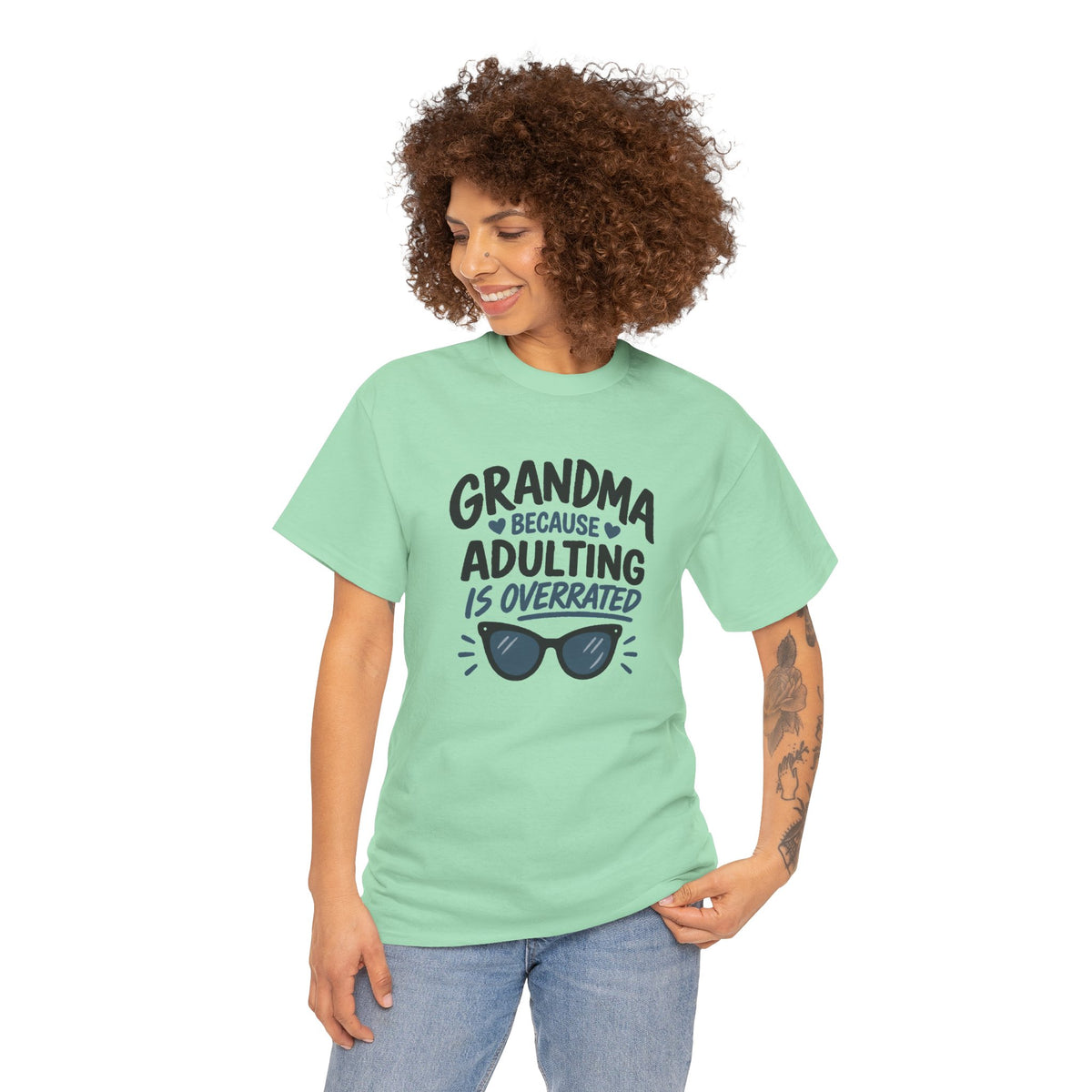 Grandma Adulting Is Overrated Graphic Tee - Funny Sarcastic T-Shirt