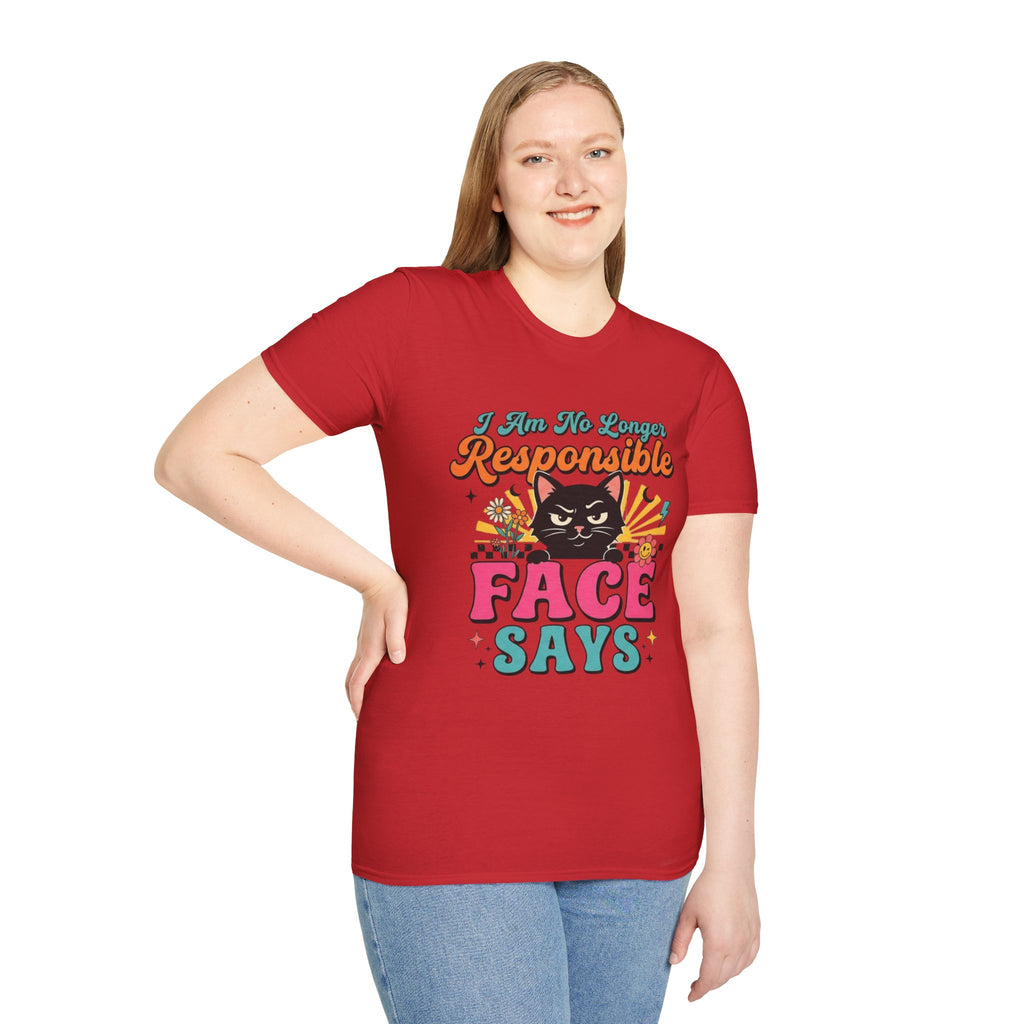 Funny Cat T-Shirt — "My Face Says I'm Not Responsible" Graphic Tee