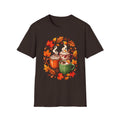 Autumn Coffee Mug Trio T-Shirt — Cozy Fall Leaves Hot Chocolate Latte Tee