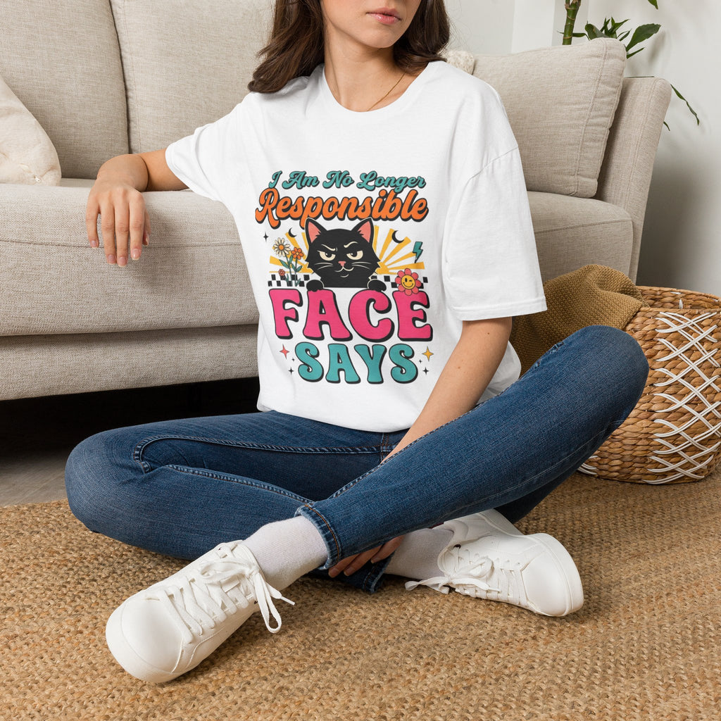 Funny Cat T-Shirt — "My Face Says I'm Not Responsible" Graphic Tee