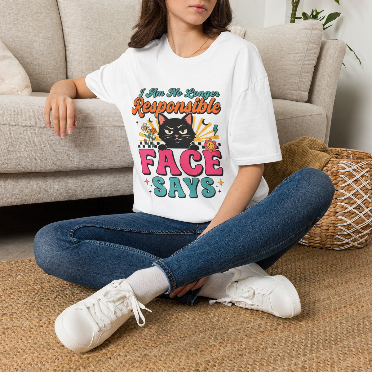 Funny Cat T-Shirt — "My Face Says I'm Not Responsible" Graphic Tee