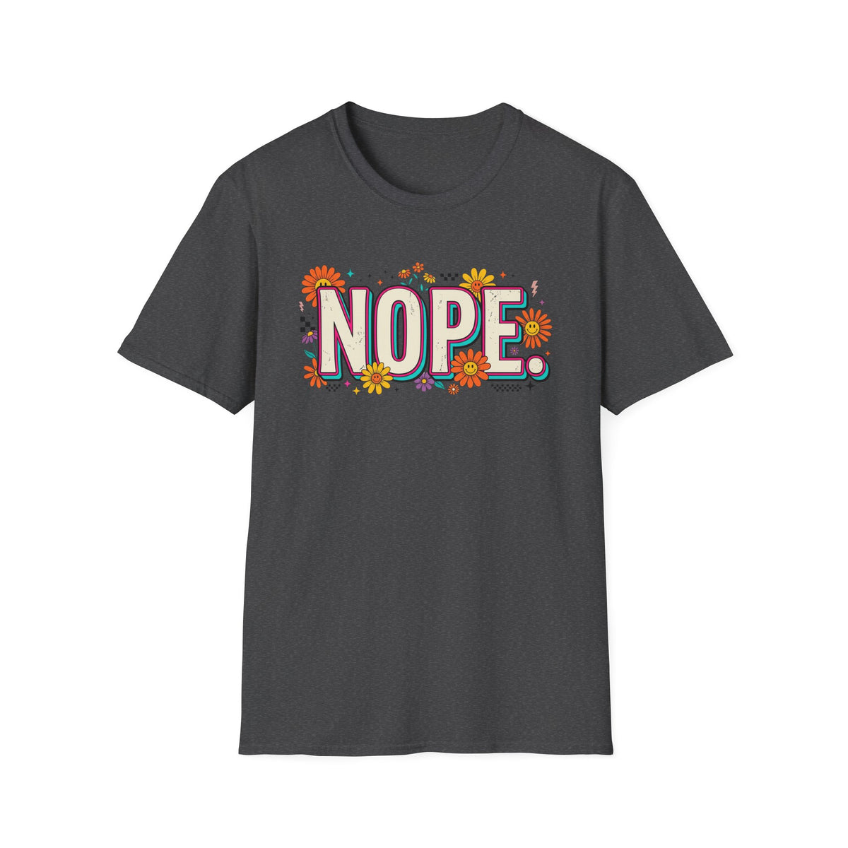 Nope Floral T-Shirt — Retro Script Graphic Tee