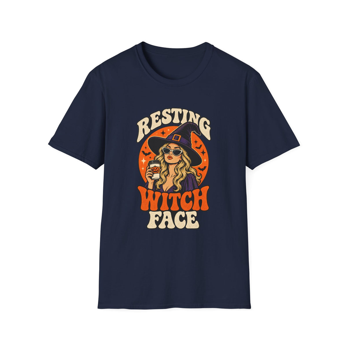 Resting Witch Face Retro Halloween Tee - Sarcastic Unisex T-Shirt