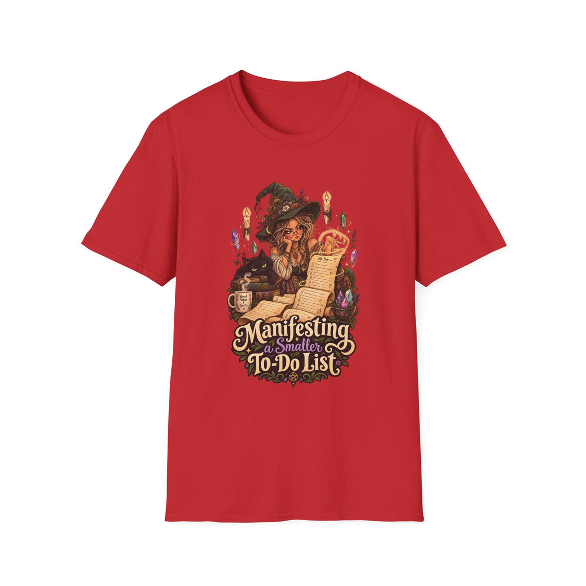 Witchy Manifesting T-Shirt – “Manifesting a Small(er) To-Do List” Graphic Tee