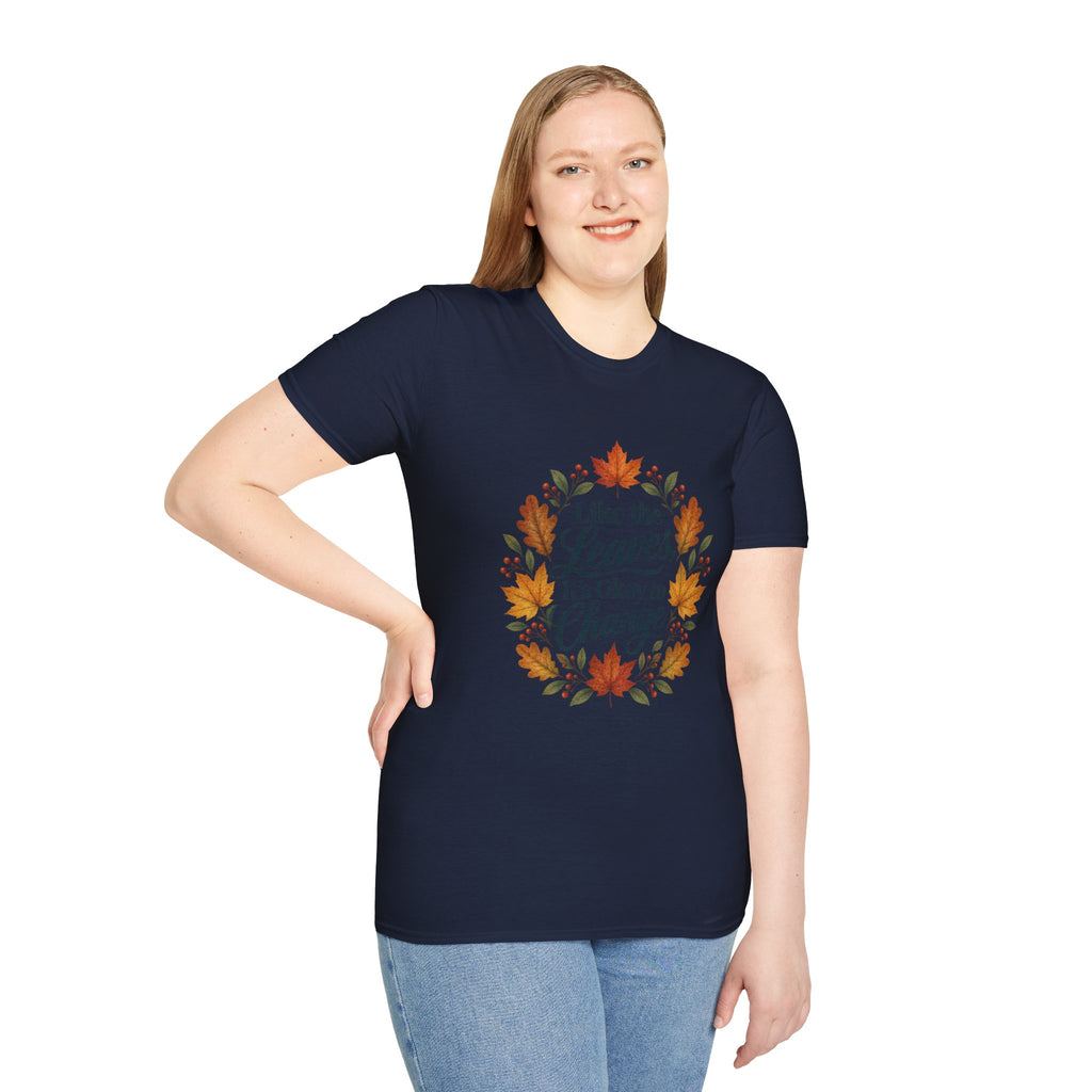 Autumn Leaves Inspirational Typography Graphic Tee - Unisex Soft T-Shirt