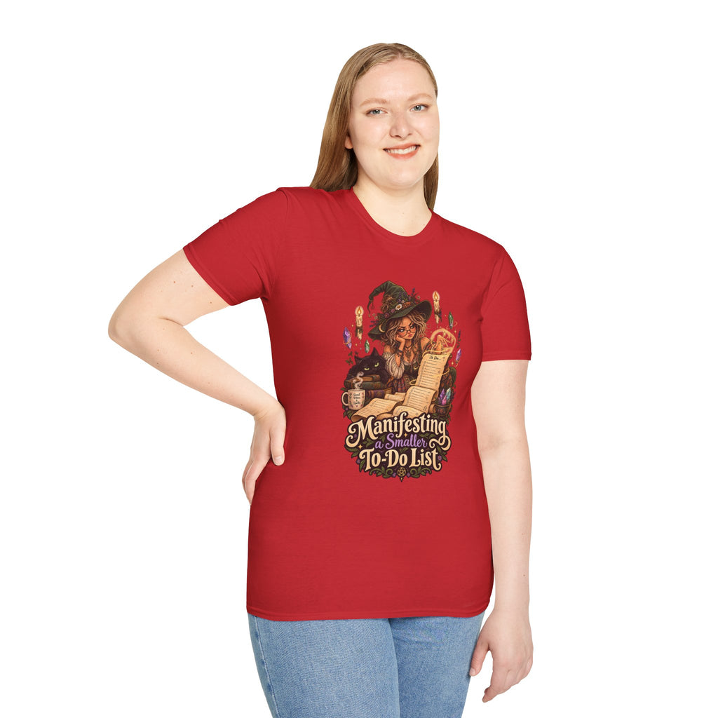 Witchy Manifesting T-Shirt – “Manifesting a Small(er) To-Do List” Graphic Tee
