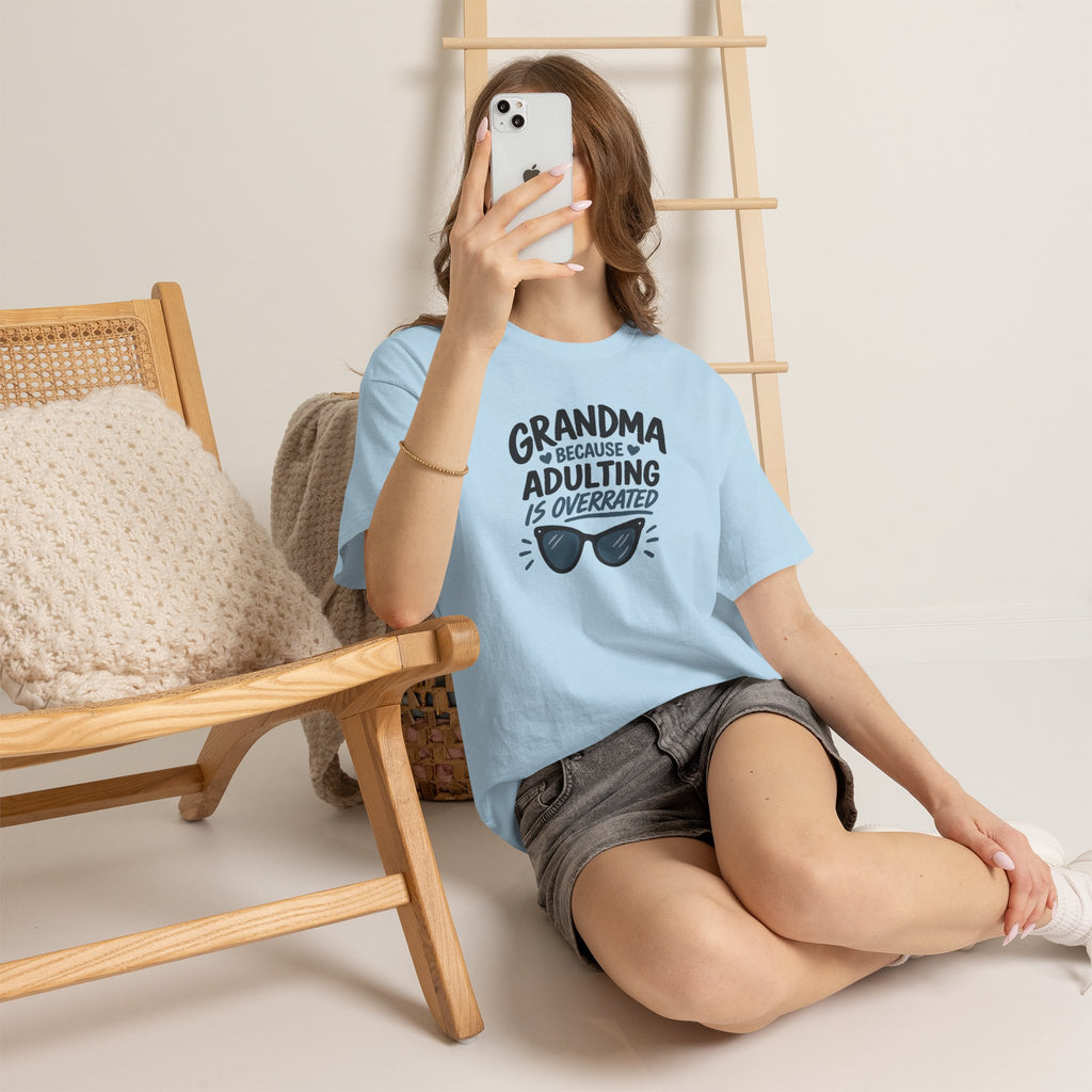 Grandma Adulting Is Overrated Graphic Tee - Funny Sarcastic T-Shirt