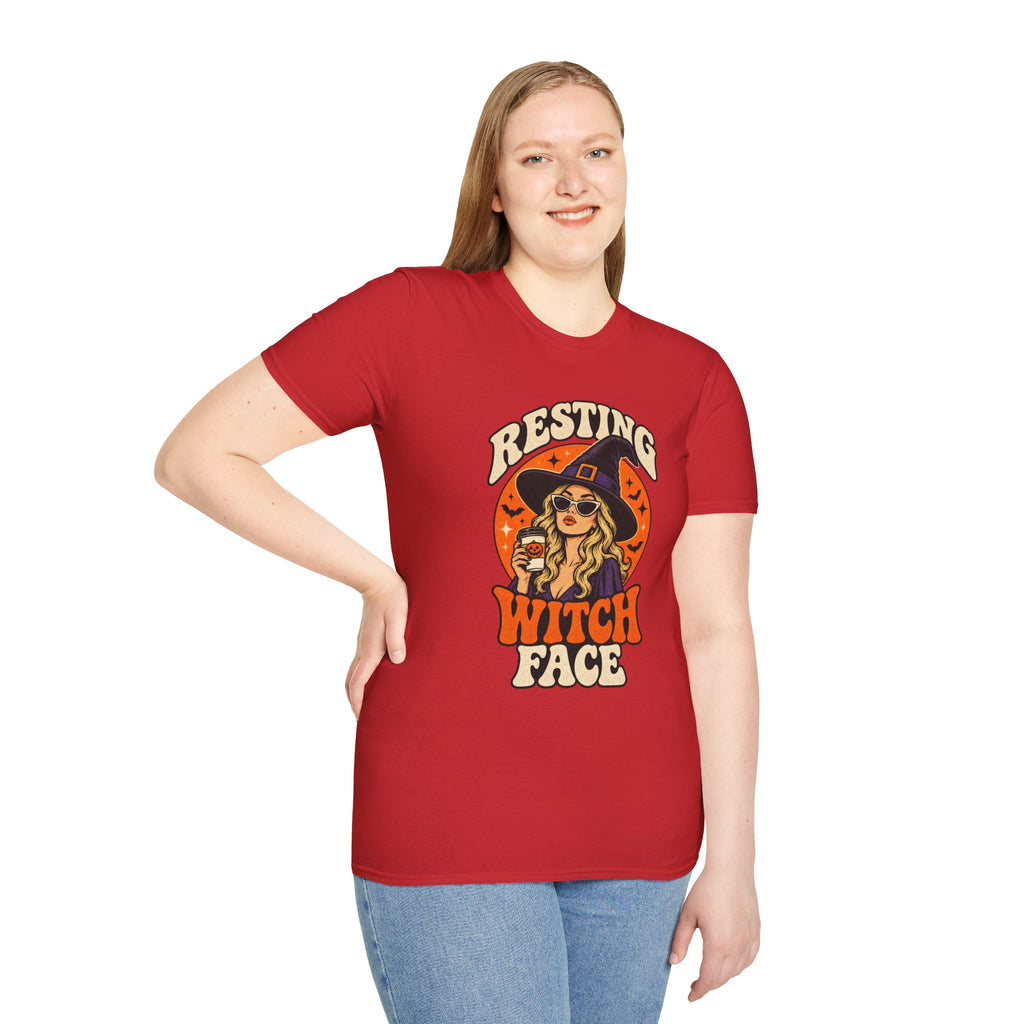 Resting Witch Face Retro Halloween Tee - Sarcastic Unisex T-Shirt