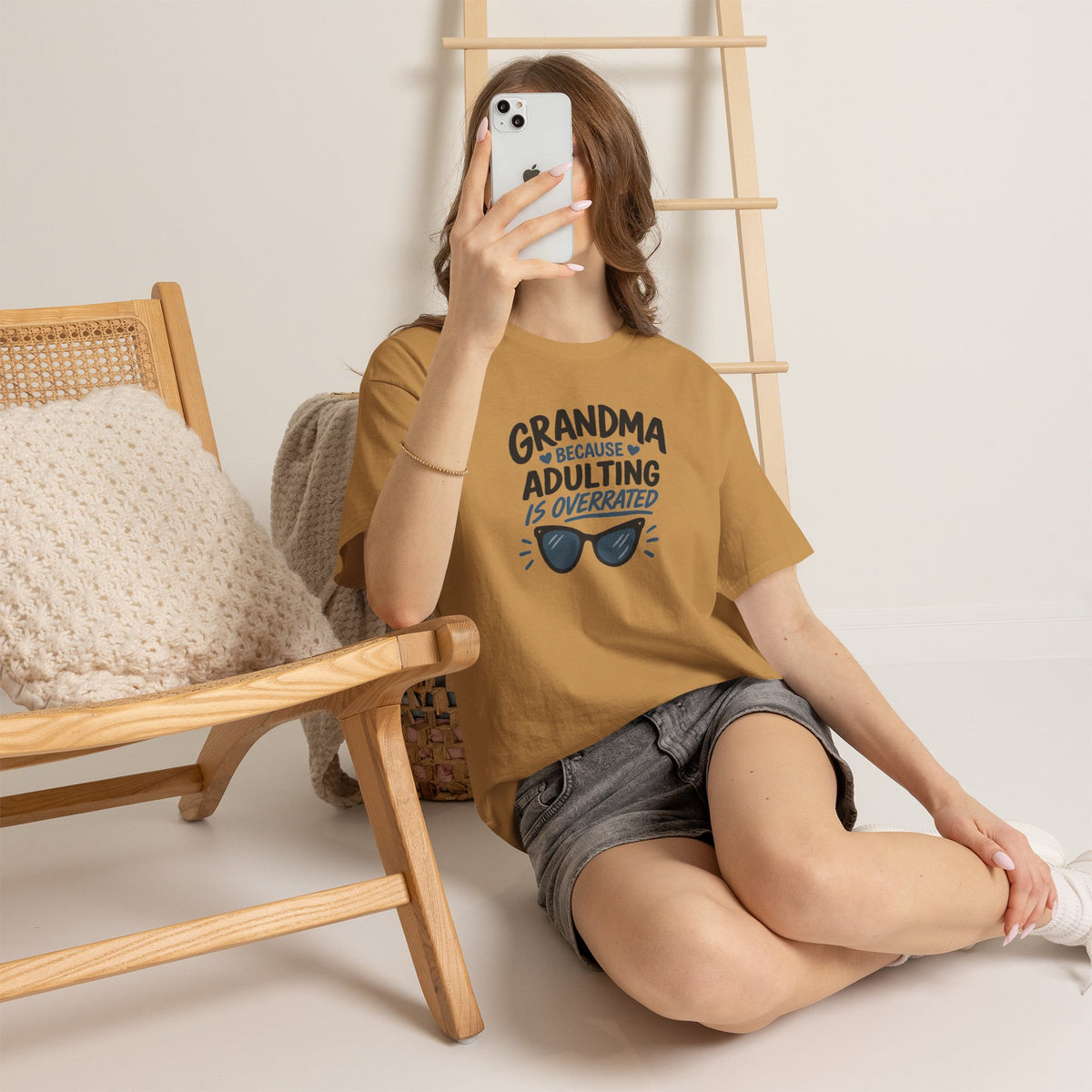 Grandma Adulting Is Overrated Graphic Tee - Funny Sarcastic T-Shirt