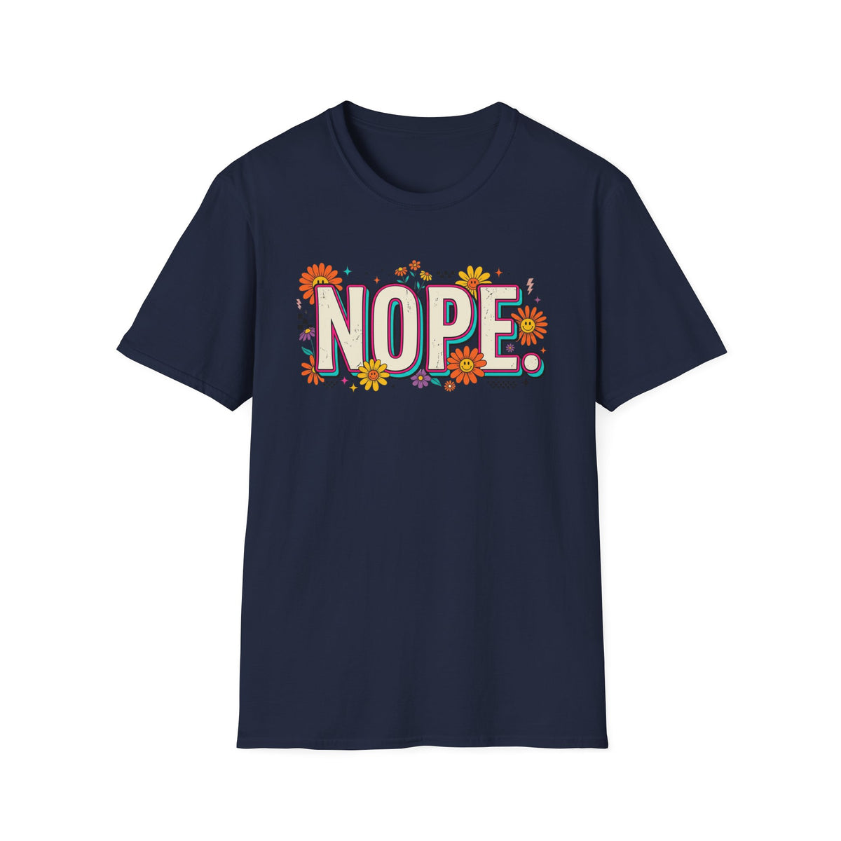 Nope Floral T-Shirt — Retro Script Graphic Tee