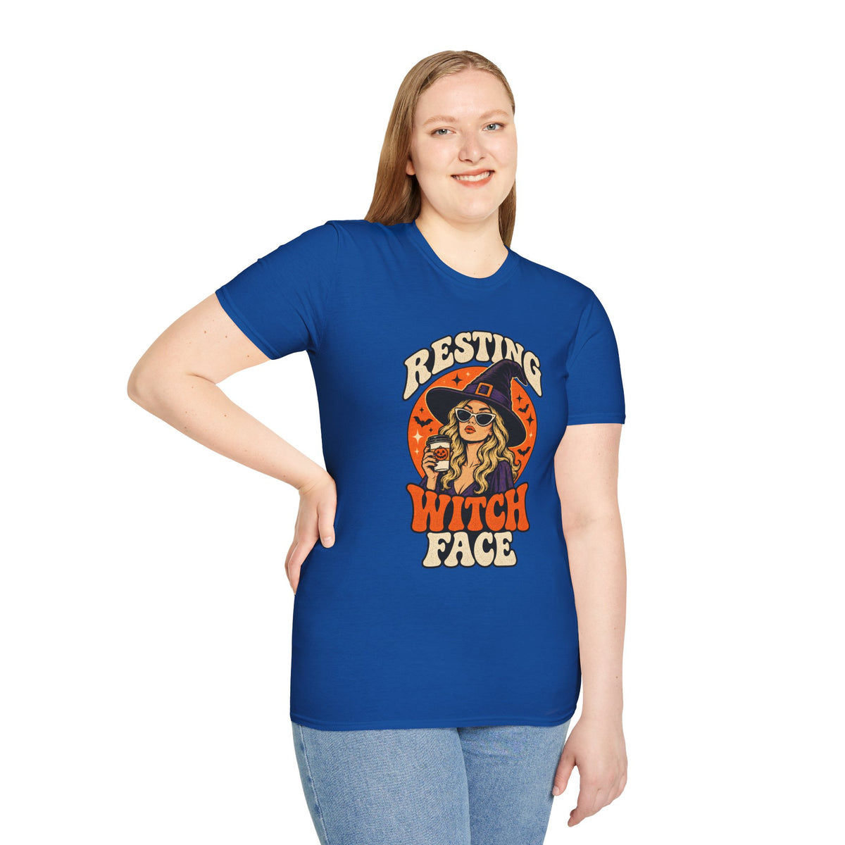 Resting Witch Face Retro Halloween Tee - Sarcastic Unisex T-Shirt