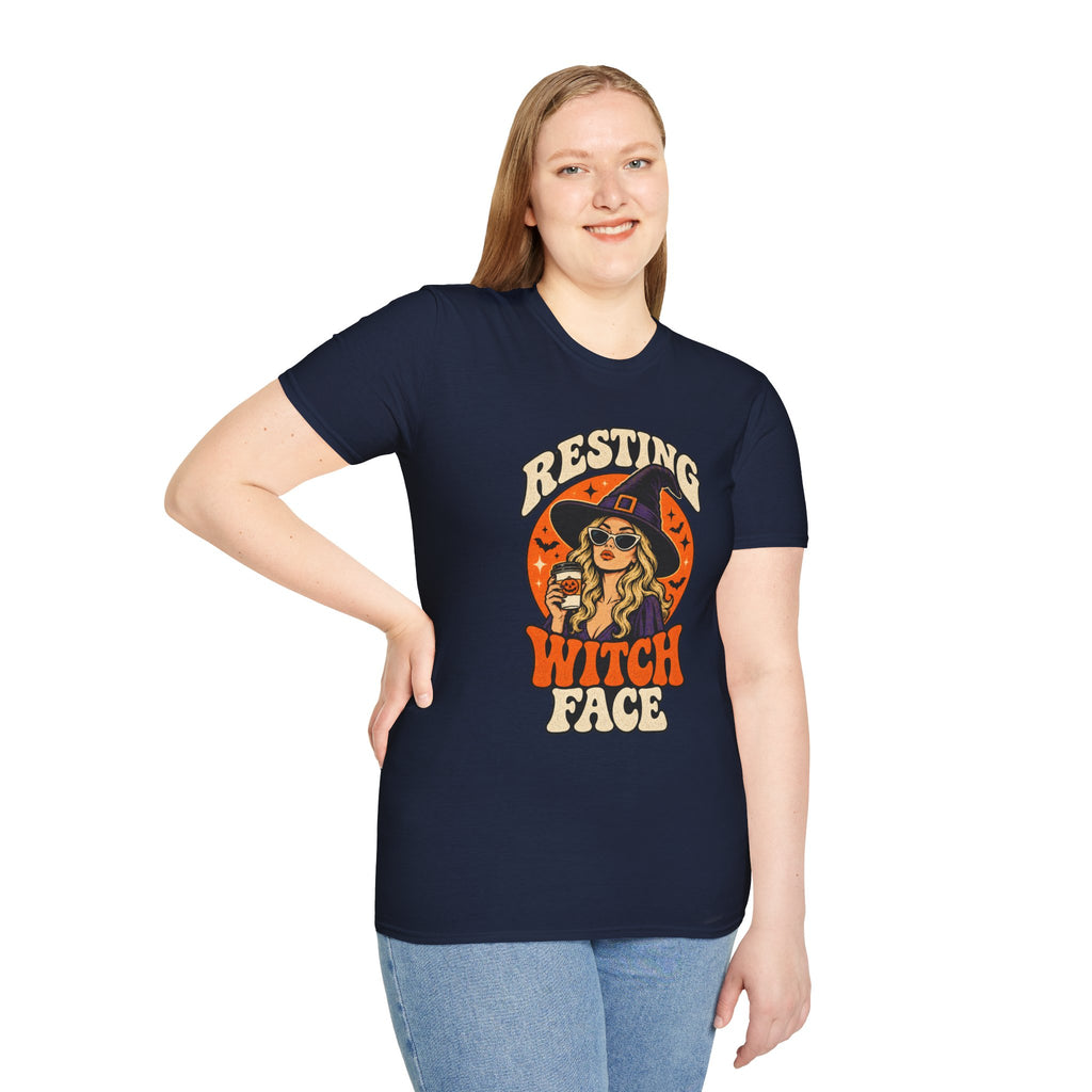 Resting Witch Face Retro Halloween Tee - Sarcastic Unisex T-Shirt