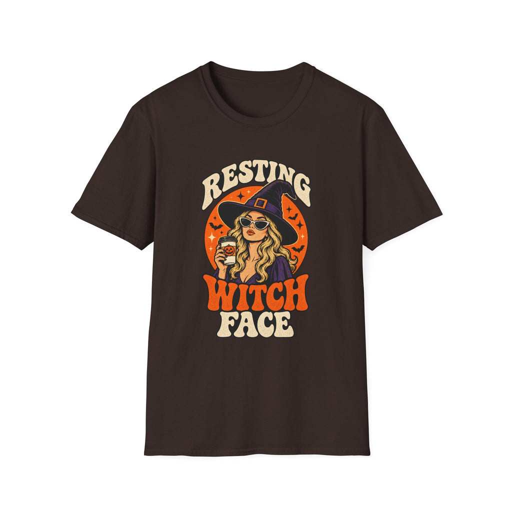 Resting Witch Face Retro Halloween Tee - Sarcastic Unisex T-Shirt