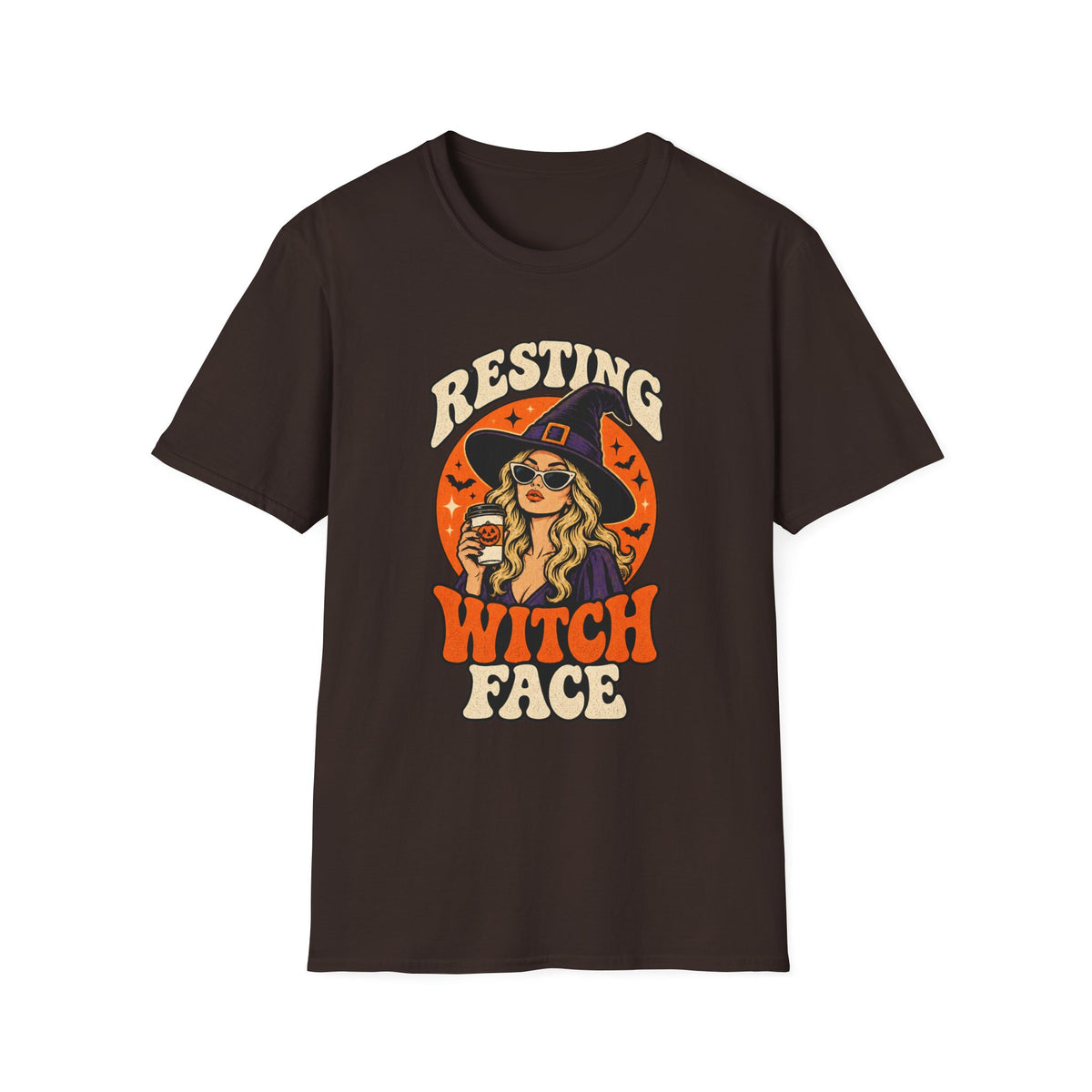 Resting Witch Face Retro Halloween Tee - Sarcastic Unisex T-Shirt