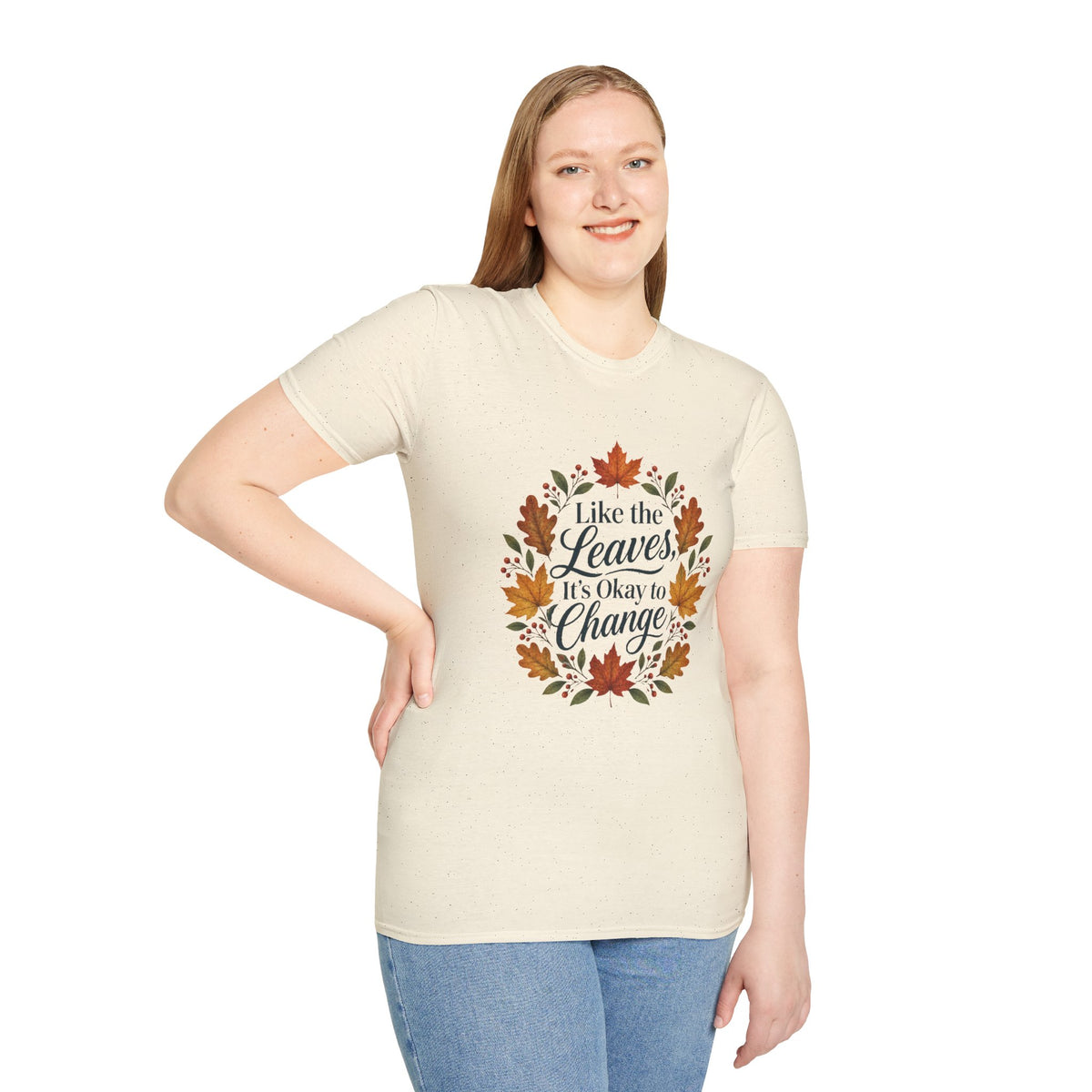 Autumn Leaves Inspirational Typography Graphic Tee - Unisex Soft T-Shirt