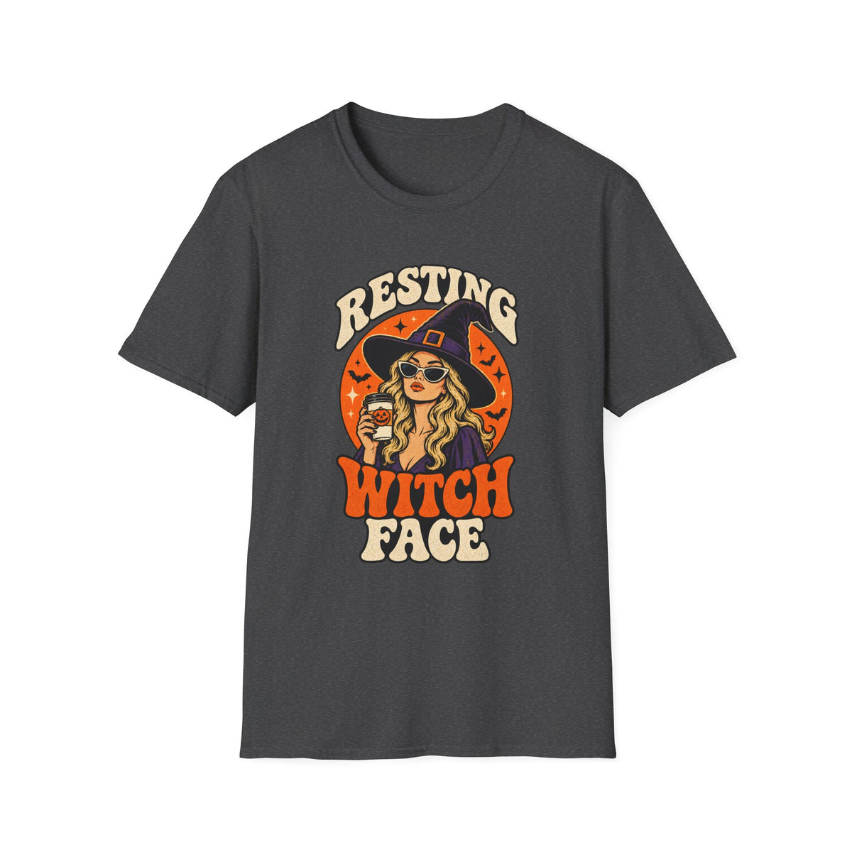 Resting Witch Face Retro Halloween Tee - Sarcastic Unisex T-Shirt