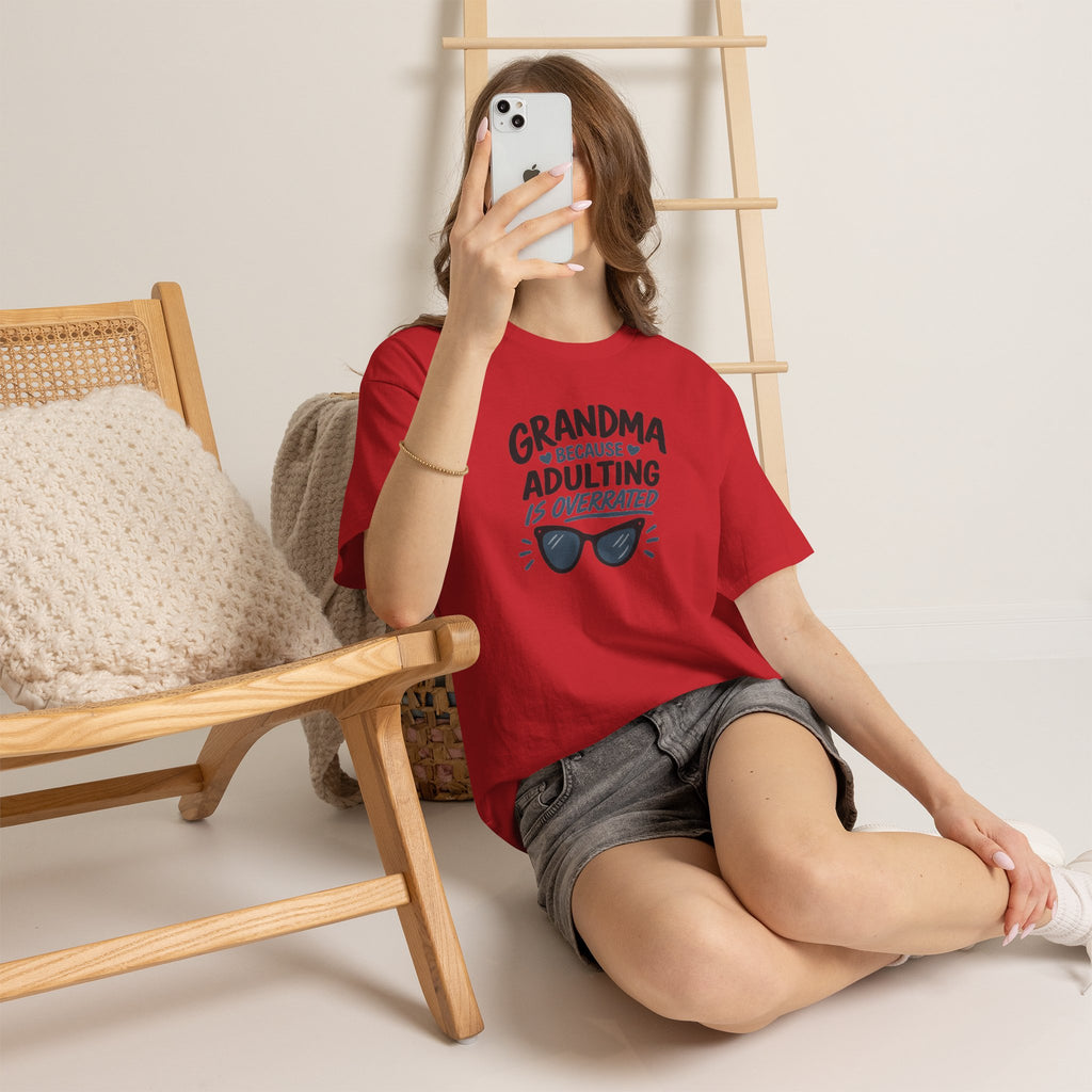 Grandma Adulting Is Overrated Graphic Tee - Funny Sarcastic T-Shirt
