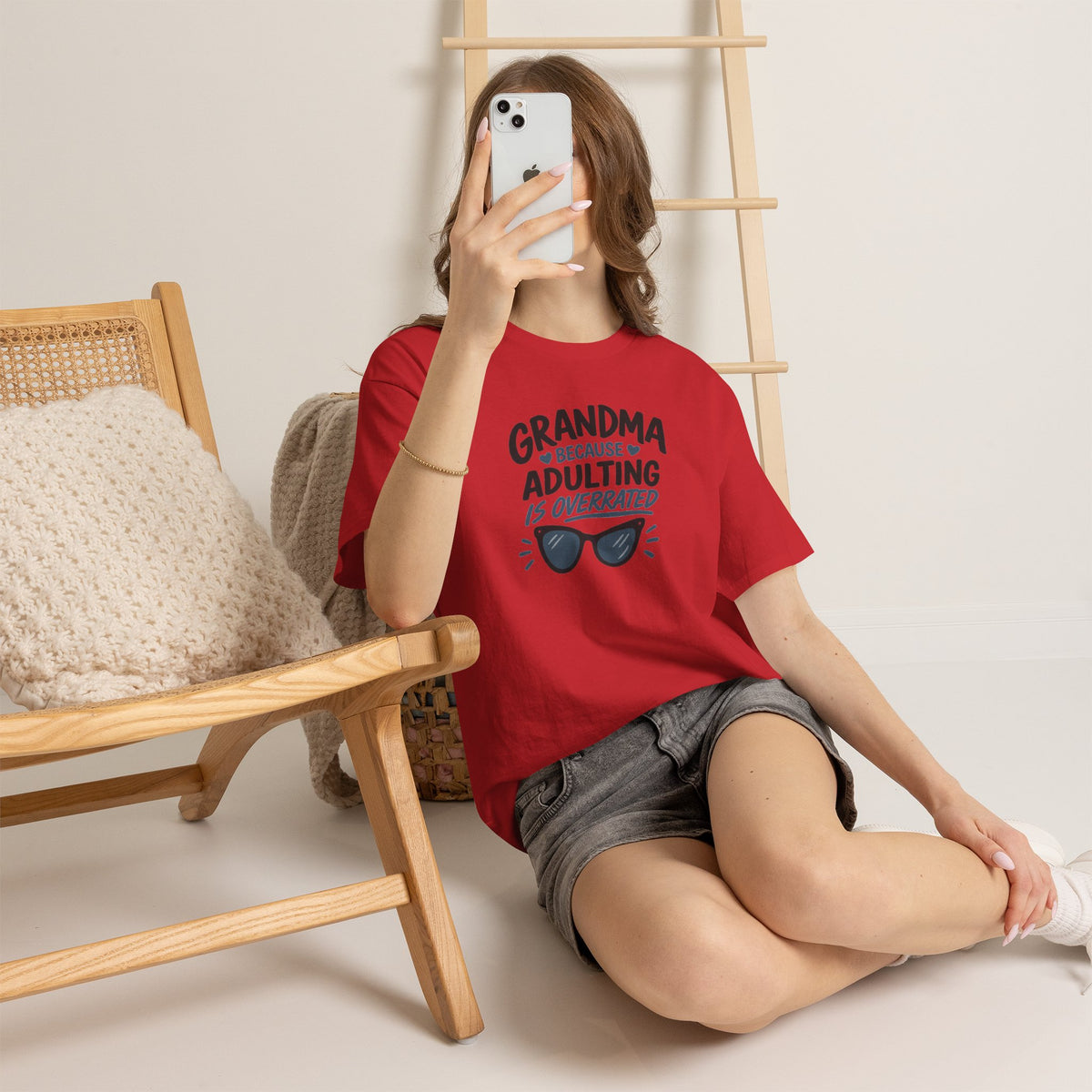 Grandma Adulting Is Overrated Graphic Tee - Funny Sarcastic T-Shirt