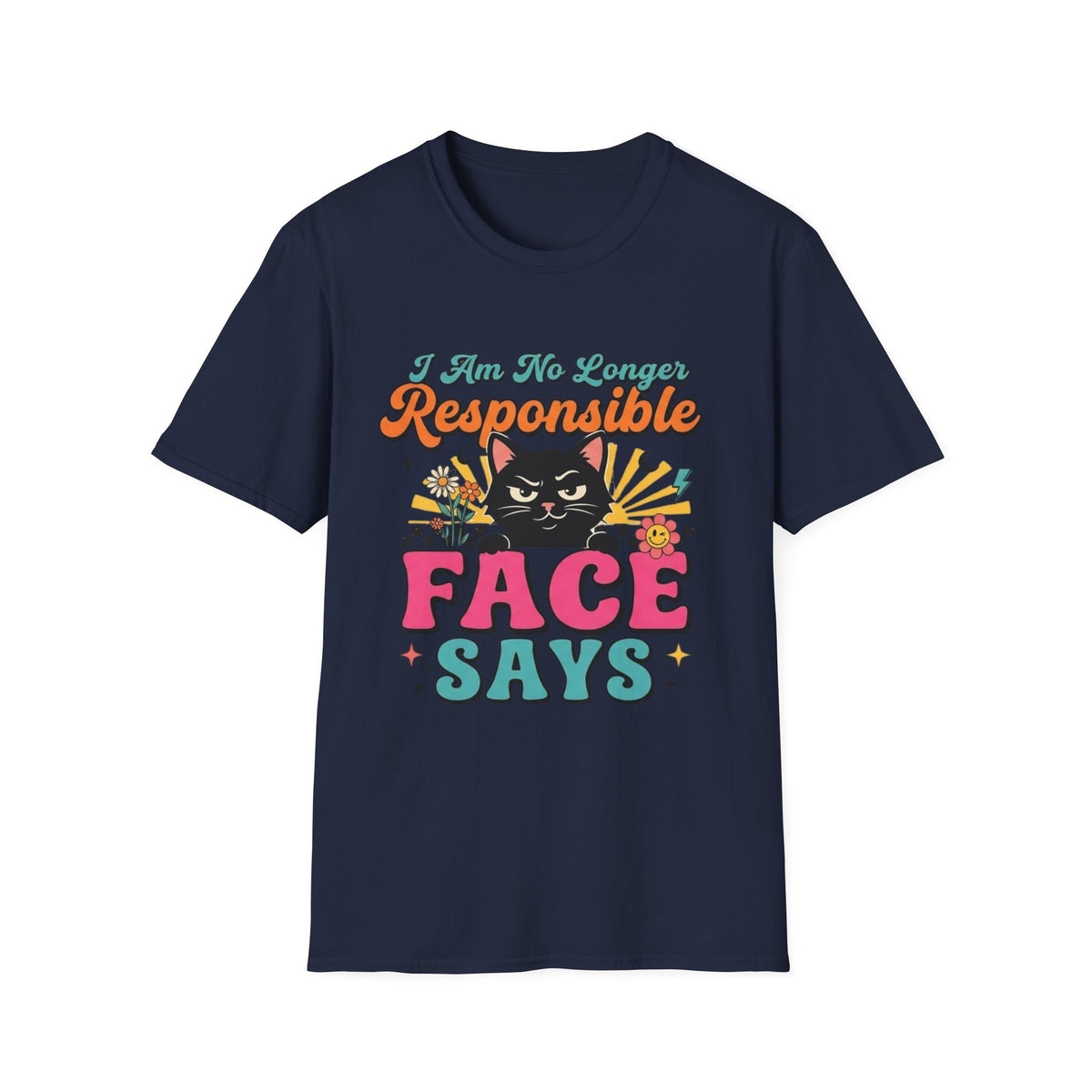 Funny Cat T-Shirt — "My Face Says I'm Not Responsible" Graphic Tee