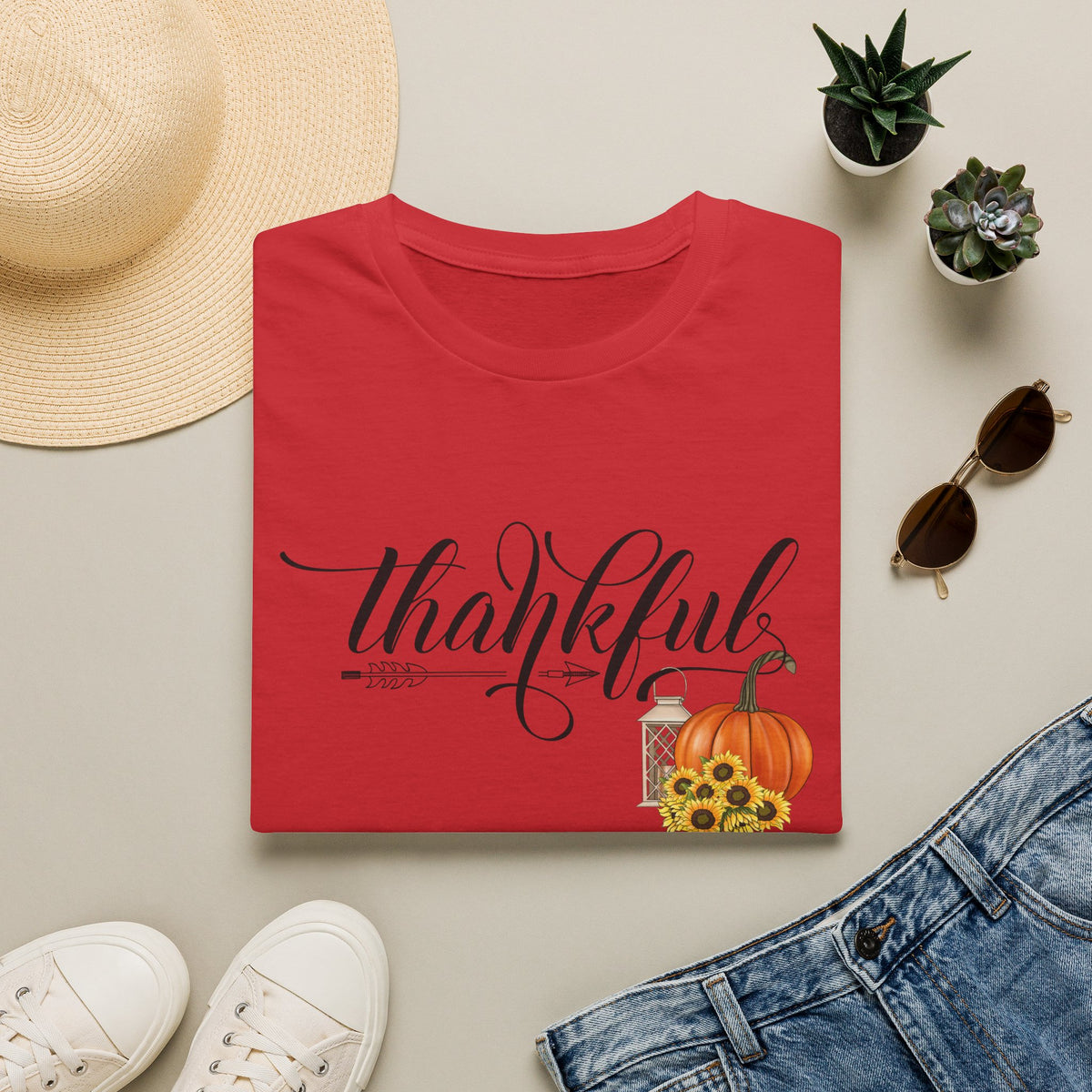 Thankful Pumpkin T-Shirt — Autumn Thanksgiving Tee