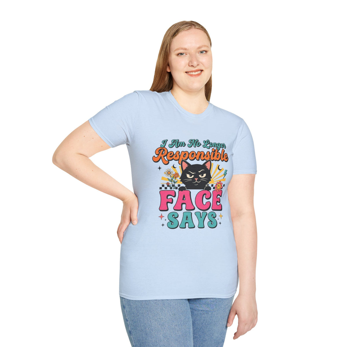 Funny Cat T-Shirt — "My Face Says I'm Not Responsible" Graphic Tee