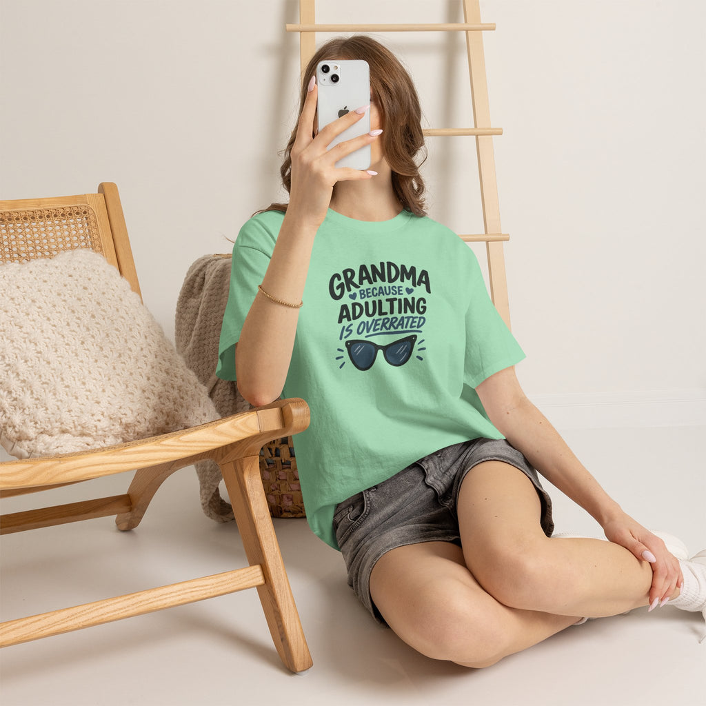 Grandma Adulting Is Overrated Graphic Tee - Funny Sarcastic T-Shirt