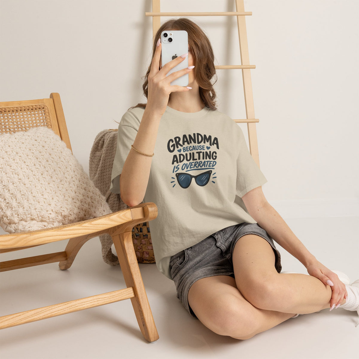 Grandma Adulting Is Overrated Graphic Tee - Funny Sarcastic T-Shirt
