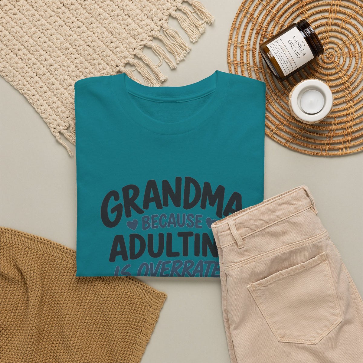 Grandma Adulting Is Overrated Graphic Tee - Funny Sarcastic T-Shirt
