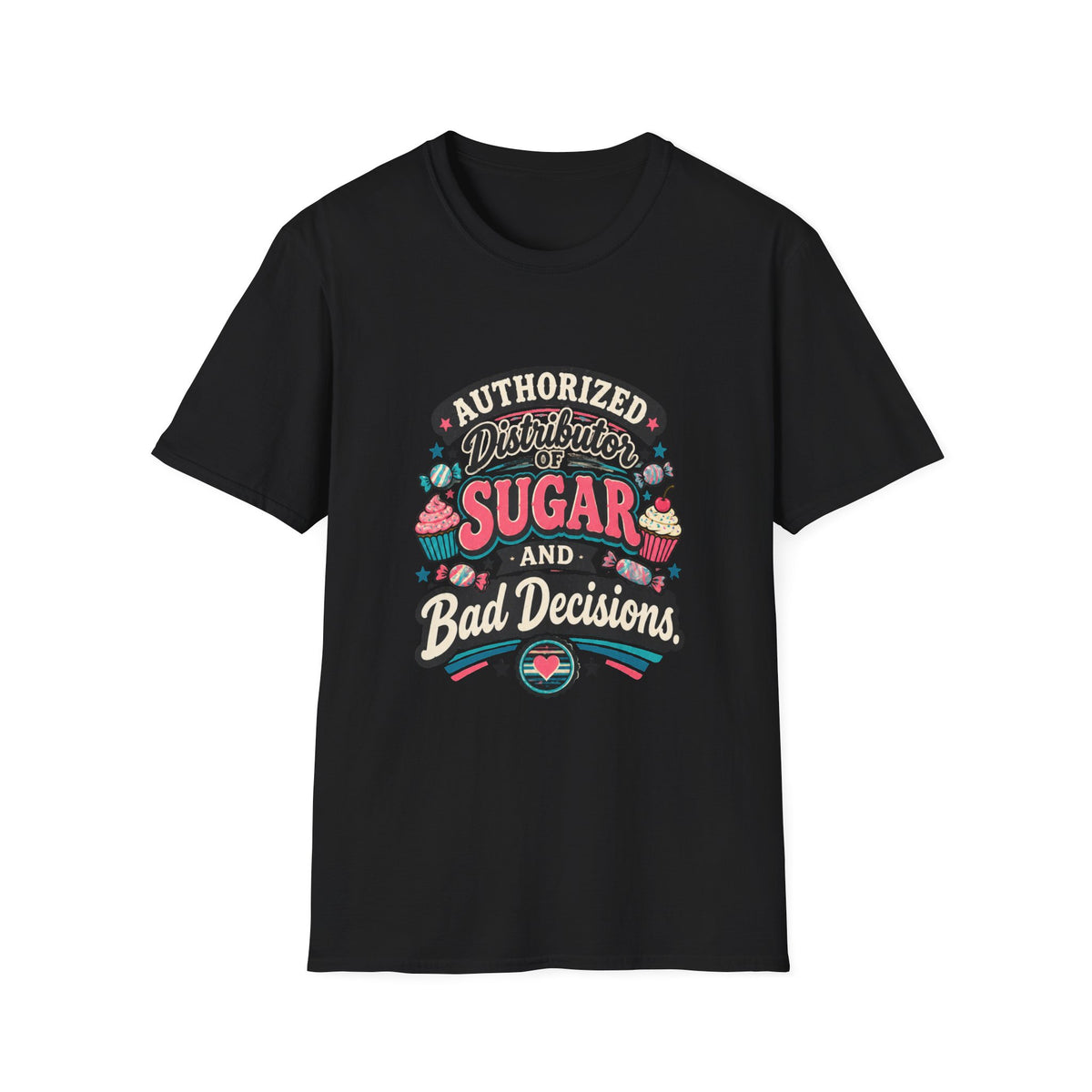 Sugar and Bad Decisions Vintage Graphic Tee - Sarcastic Unisex T-Shirt