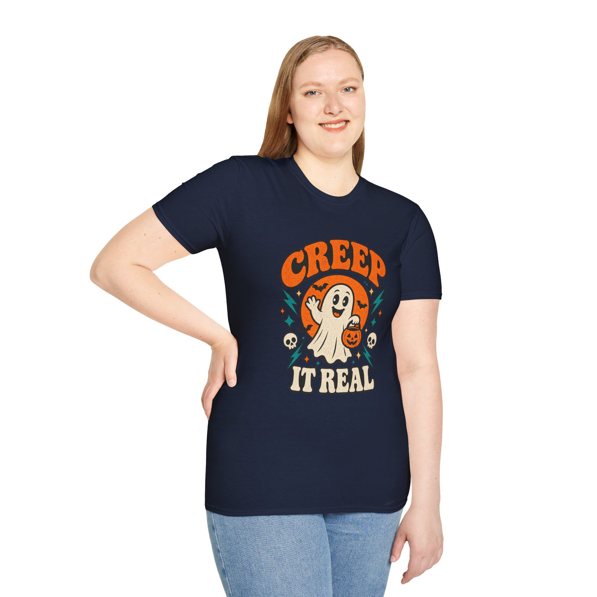 Creep It Real Retro Halloween Tee - Sarcastic Unisex Graphic T-Shirt