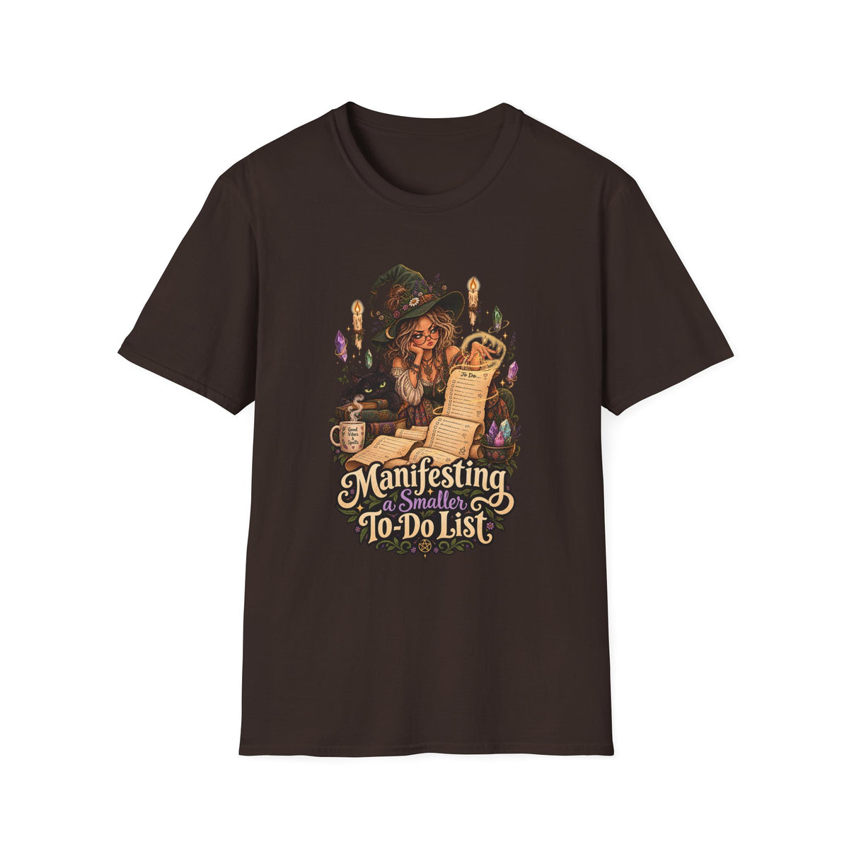 Witchy Manifesting T-Shirt – “Manifesting a Small(er) To-Do List” Graphic Tee
