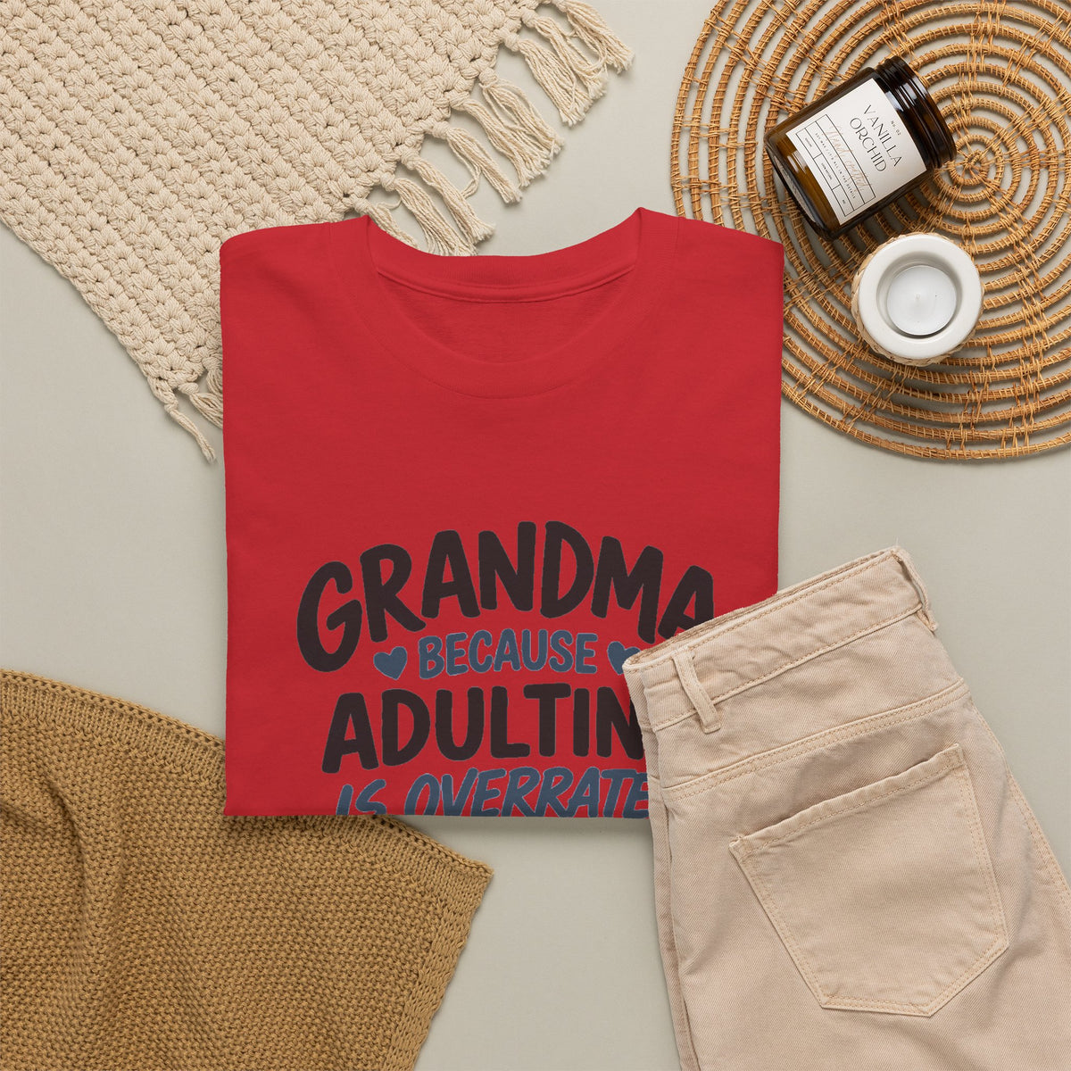 Grandma Adulting Is Overrated Graphic Tee - Funny Sarcastic T-Shirt