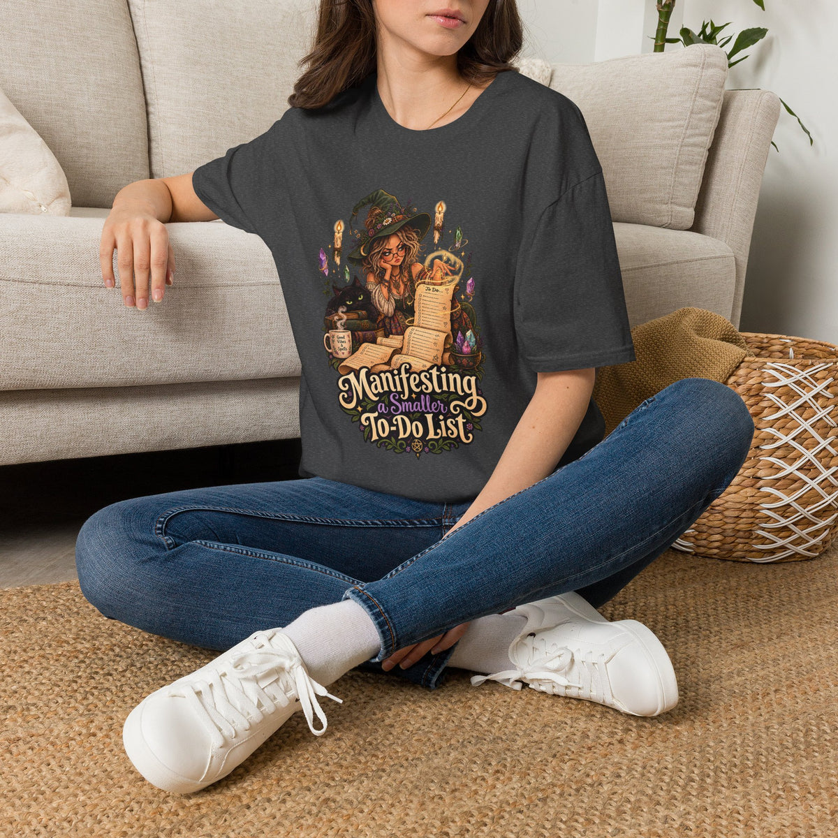 Witchy Manifesting T-Shirt – “Manifesting a Small(er) To-Do List” Graphic Tee