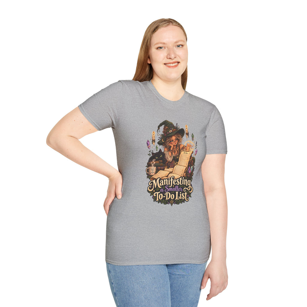 Witchy Manifesting T-Shirt – “Manifesting a Small(er) To-Do List” Graphic Tee