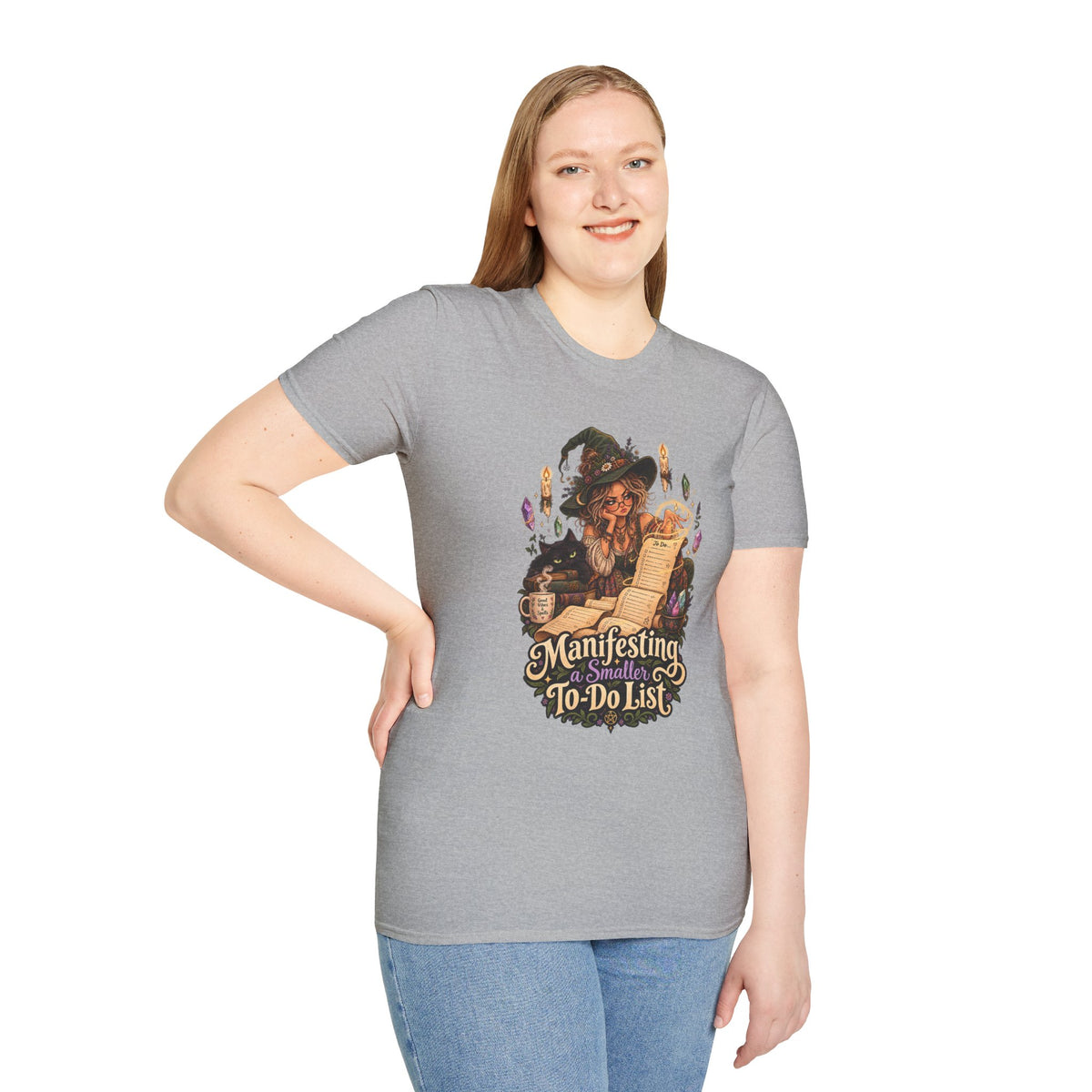 Witchy Manifesting T-Shirt – “Manifesting a Small(er) To-Do List” Graphic Tee