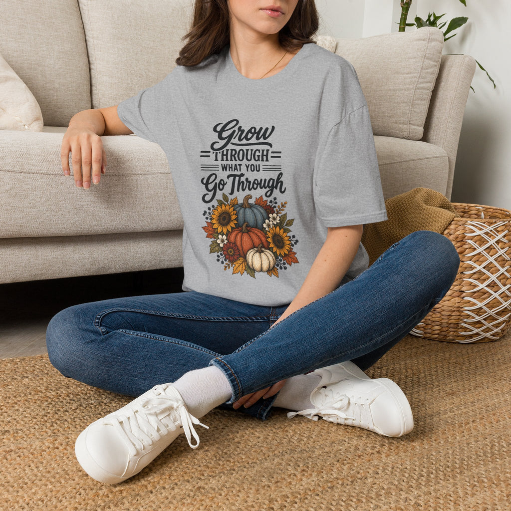 Autumn Pumpkins Motivational Graphic T-Shirt - Fall Unisex Crewneck Tee