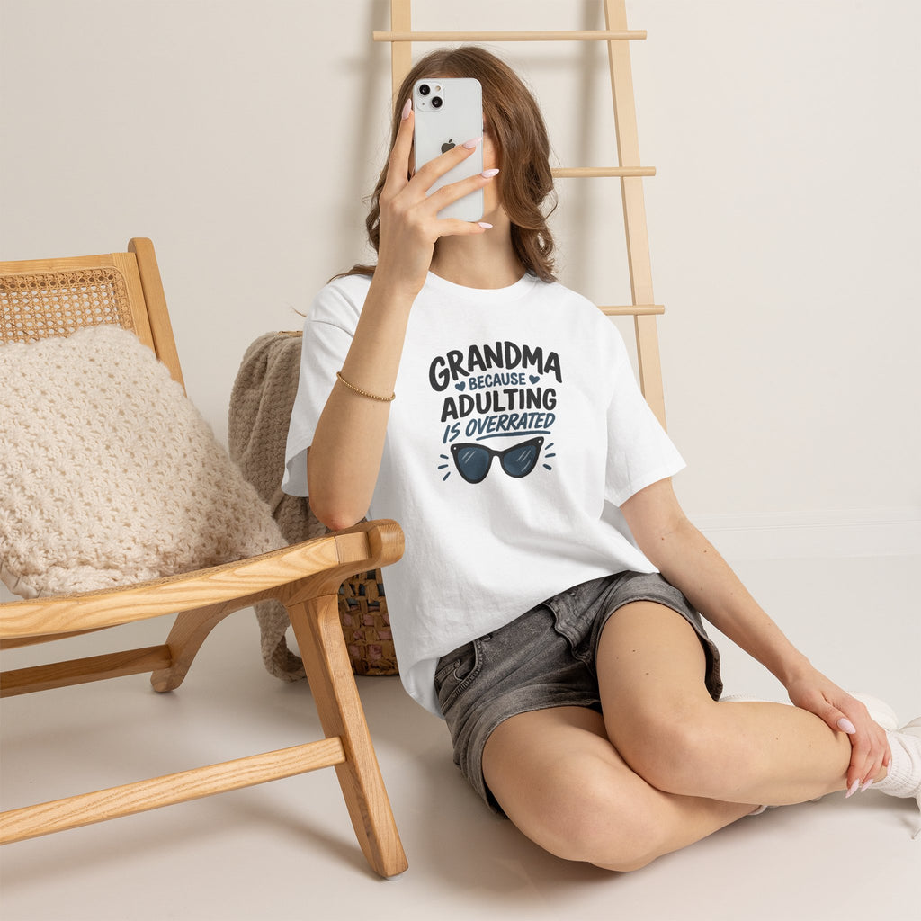 Grandma Adulting Is Overrated Graphic Tee - Funny Sarcastic T-Shirt