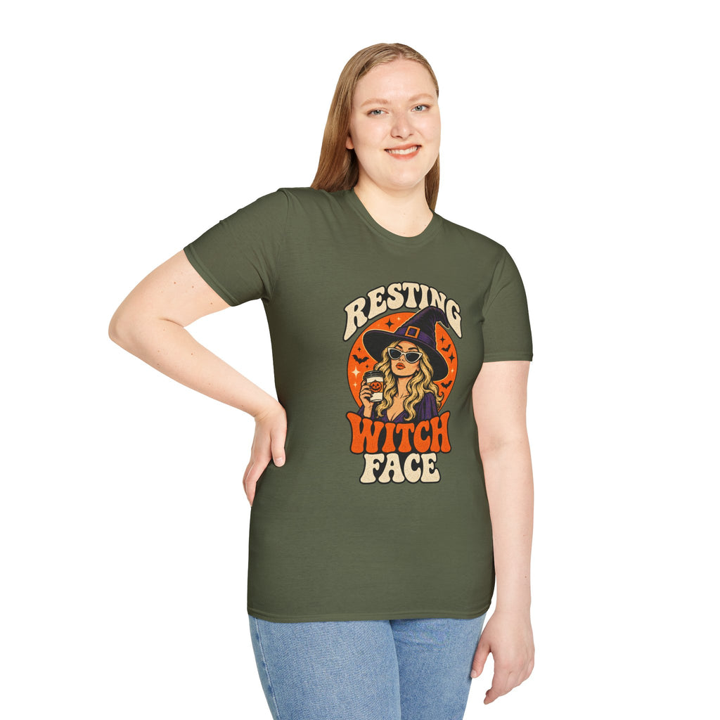 Resting Witch Face Retro Halloween Tee - Sarcastic Unisex T-Shirt