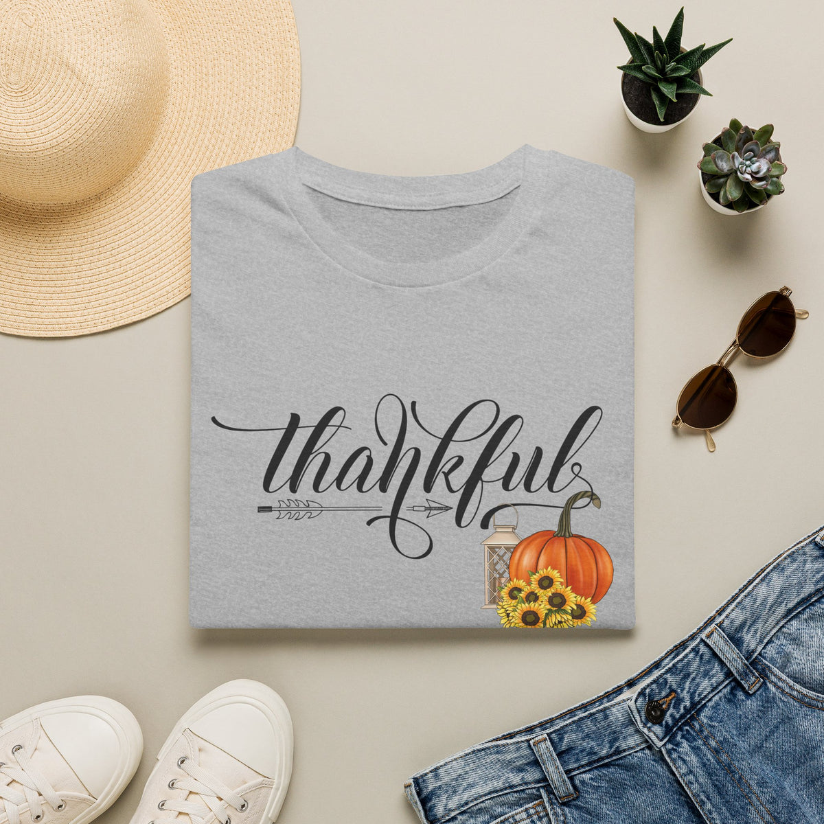 Thankful Pumpkin T-Shirt — Autumn Thanksgiving Tee