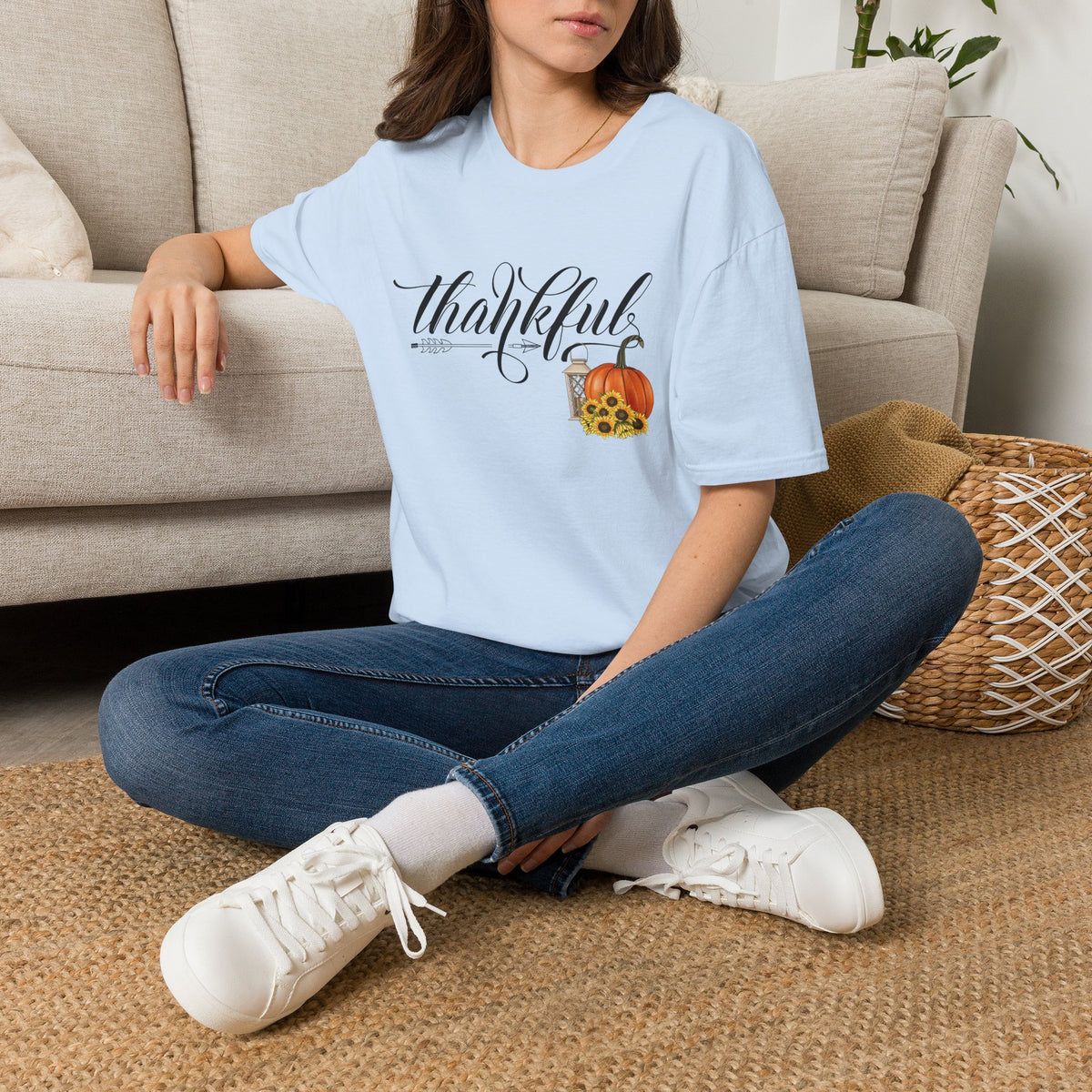 Thankful Pumpkin T-Shirt — Autumn Thanksgiving Tee